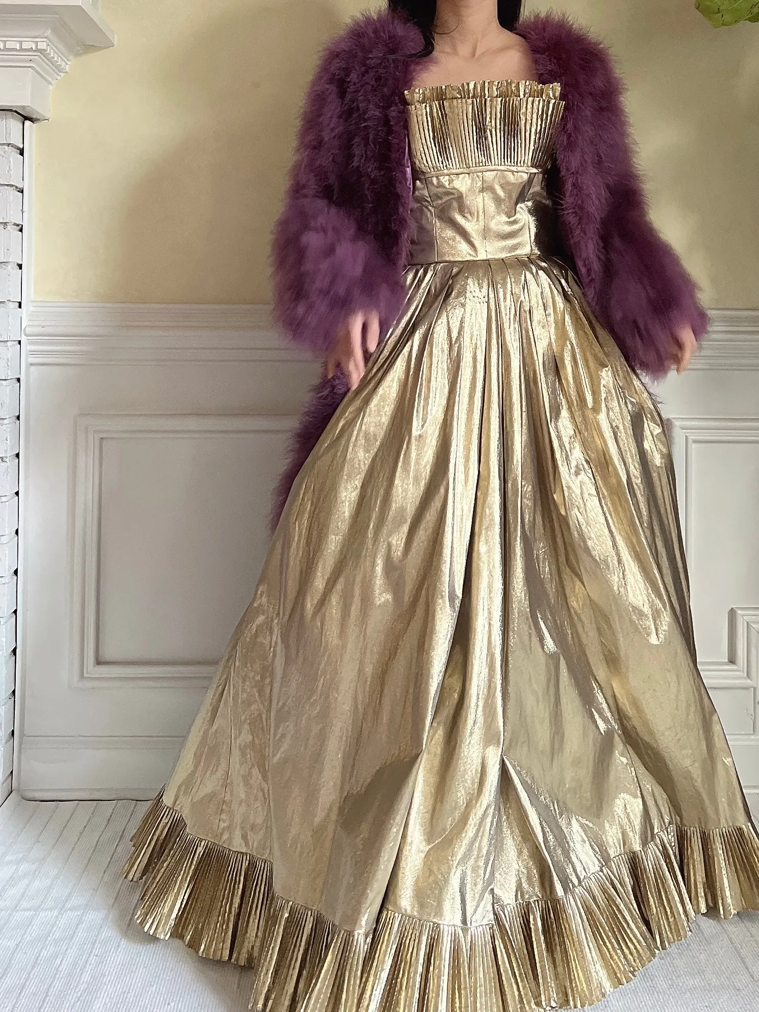 1950s Purple Feather Jacket/Coat - M