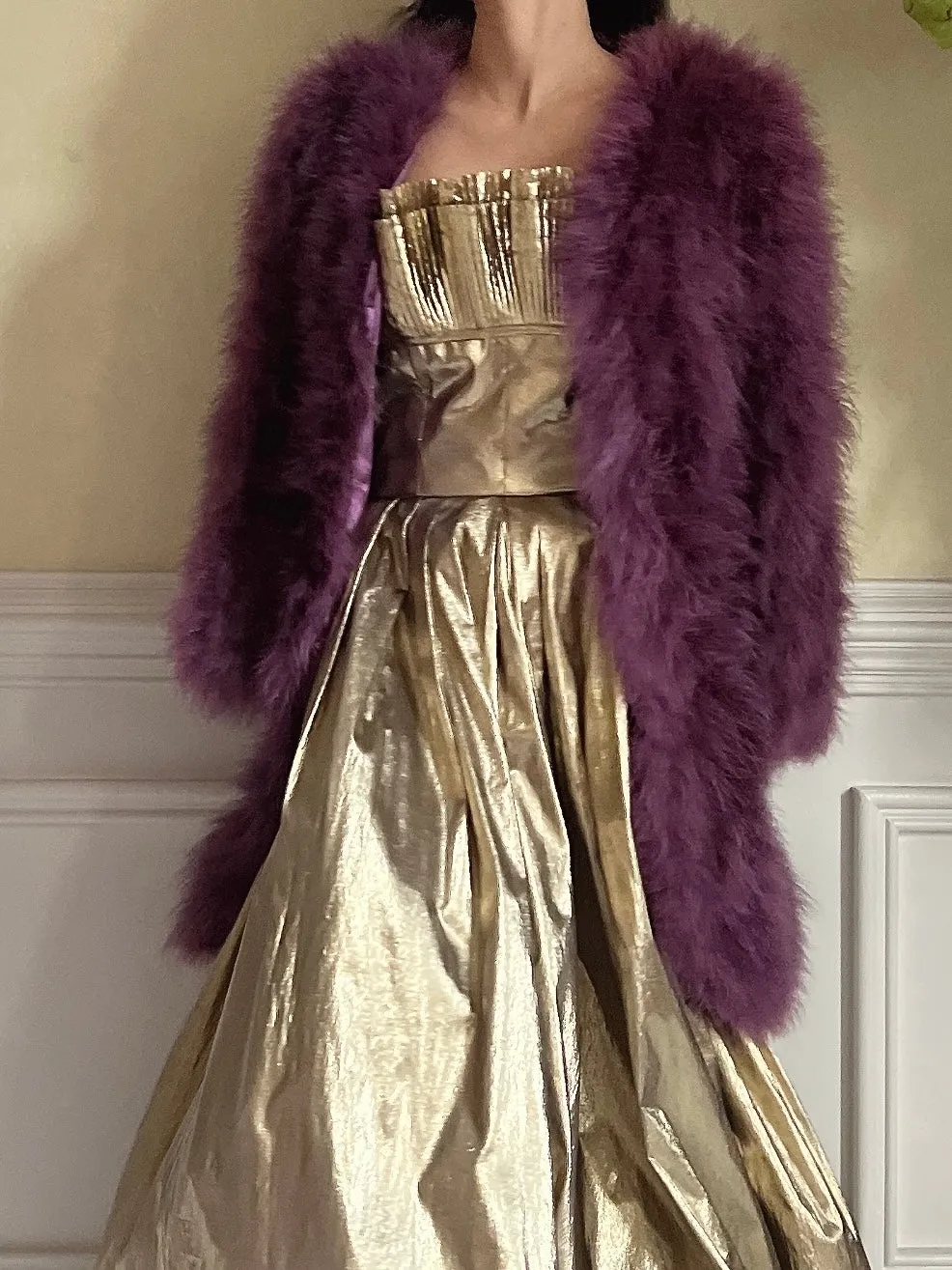 1950s Purple Feather Jacket/Coat - M