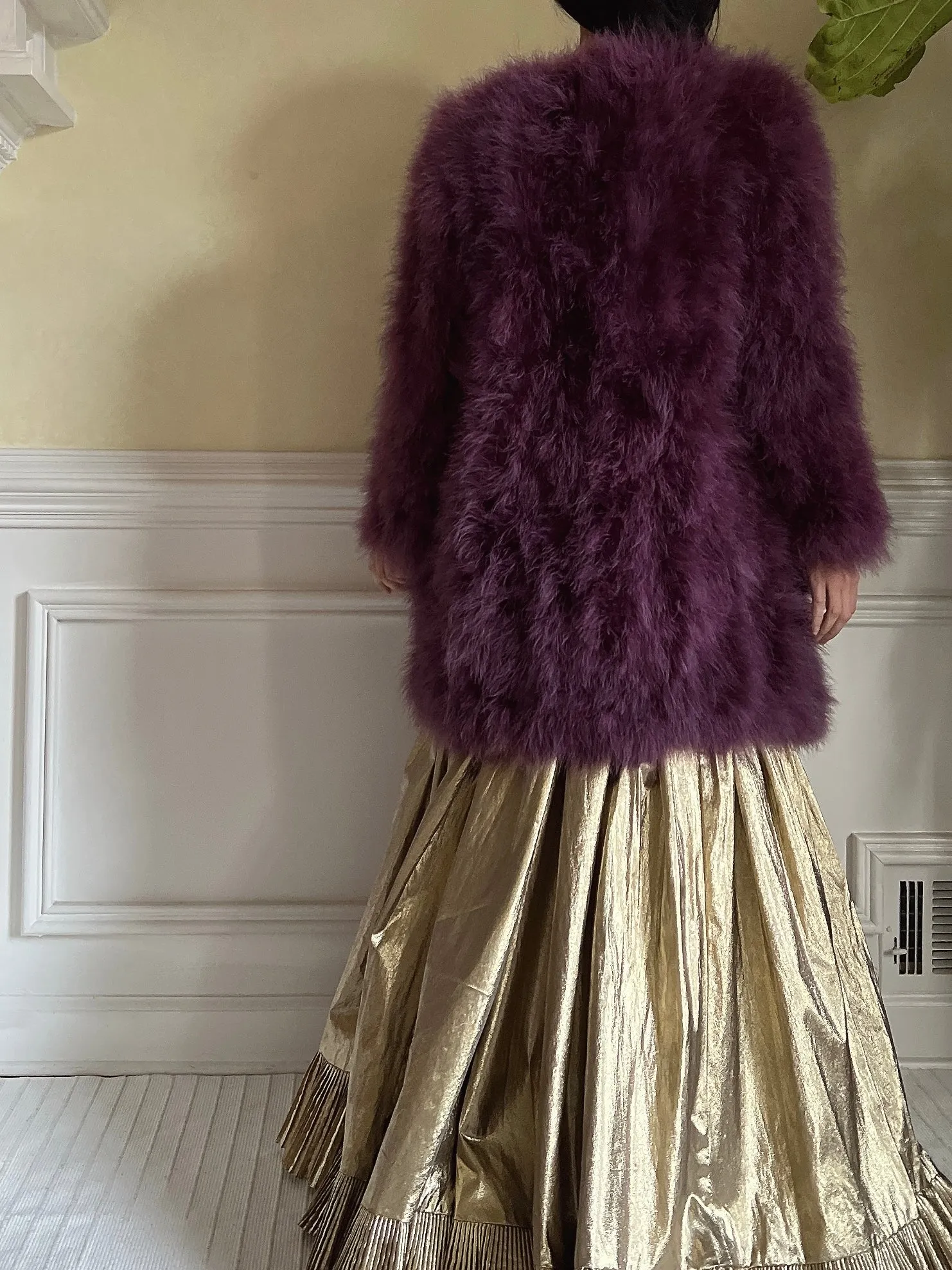 1950s Purple Feather Jacket/Coat - M
