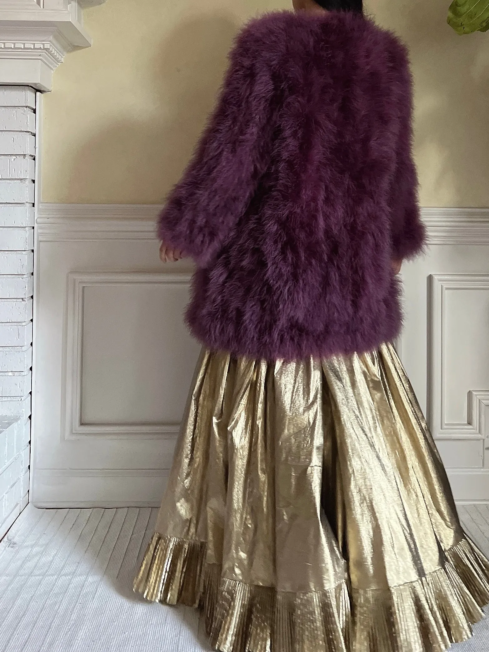 1950s Purple Feather Jacket/Coat - M