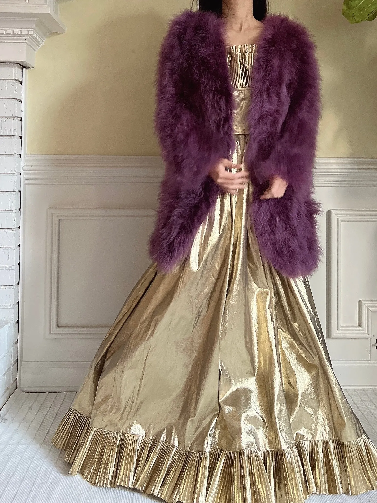 1950s Purple Feather Jacket/Coat - M