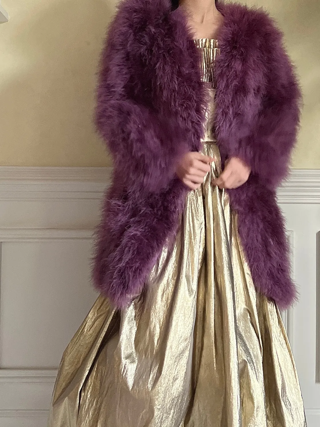 1950s Purple Feather Jacket/Coat - M