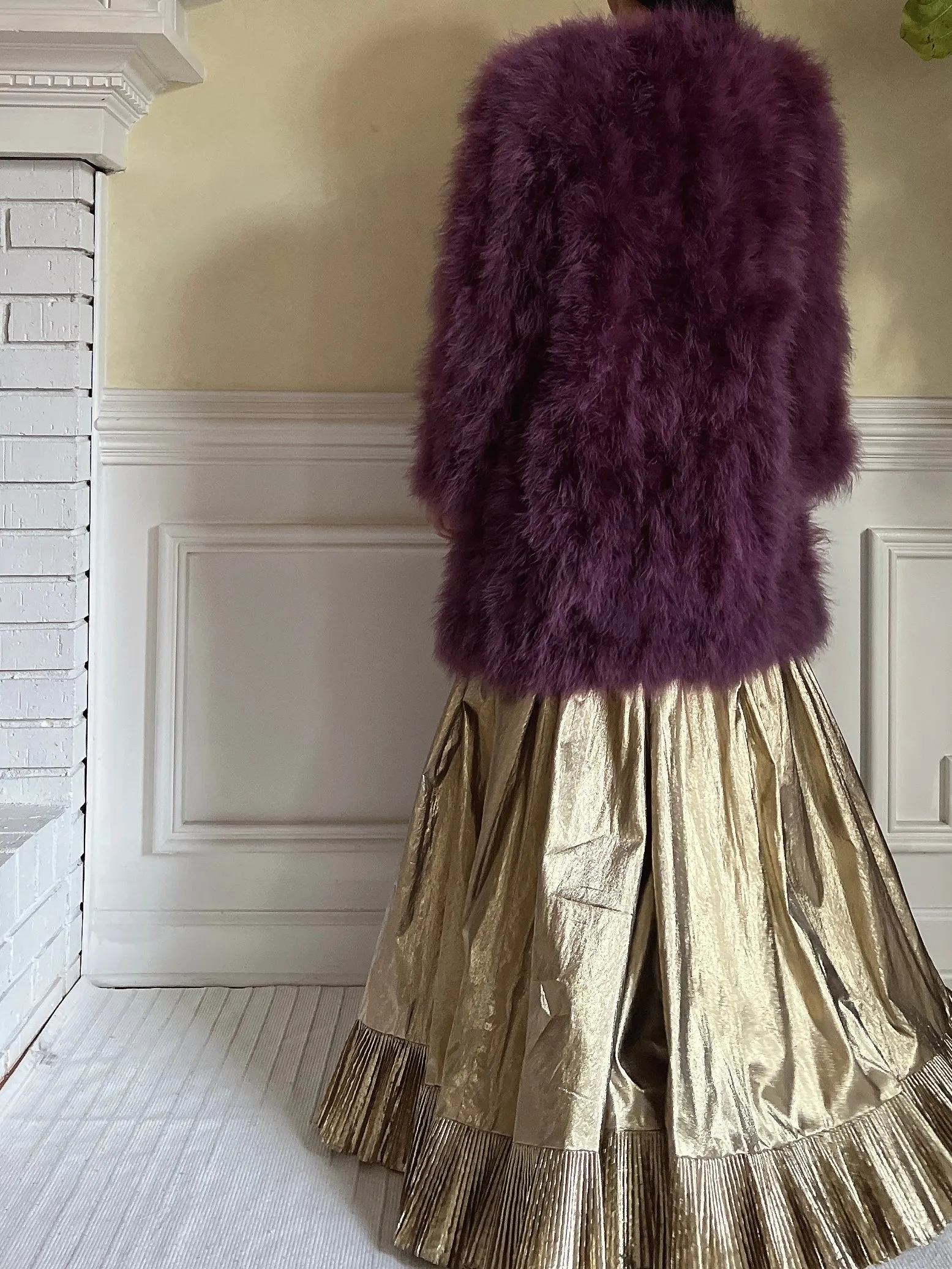 1950s Purple Feather Jacket/Coat - M