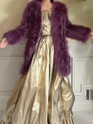 1950s Purple Feather Jacket/Coat - M