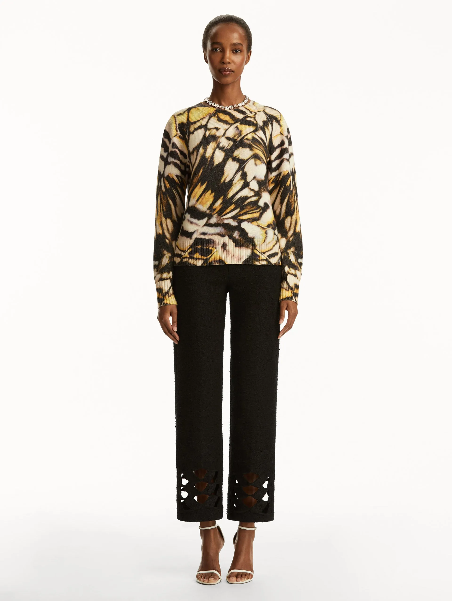 Abstract Butterfly Printed Pullover