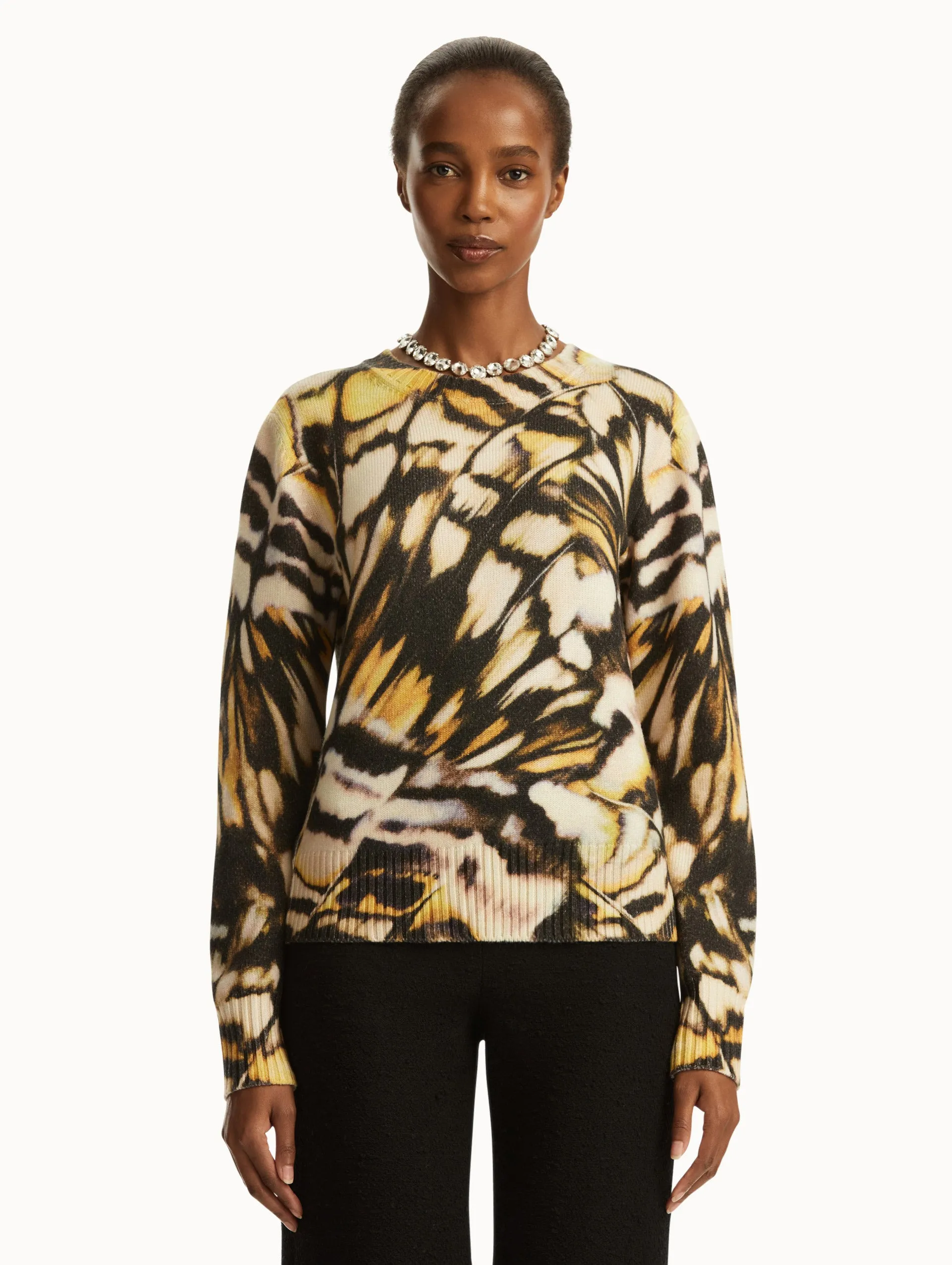 Abstract Butterfly Printed Pullover