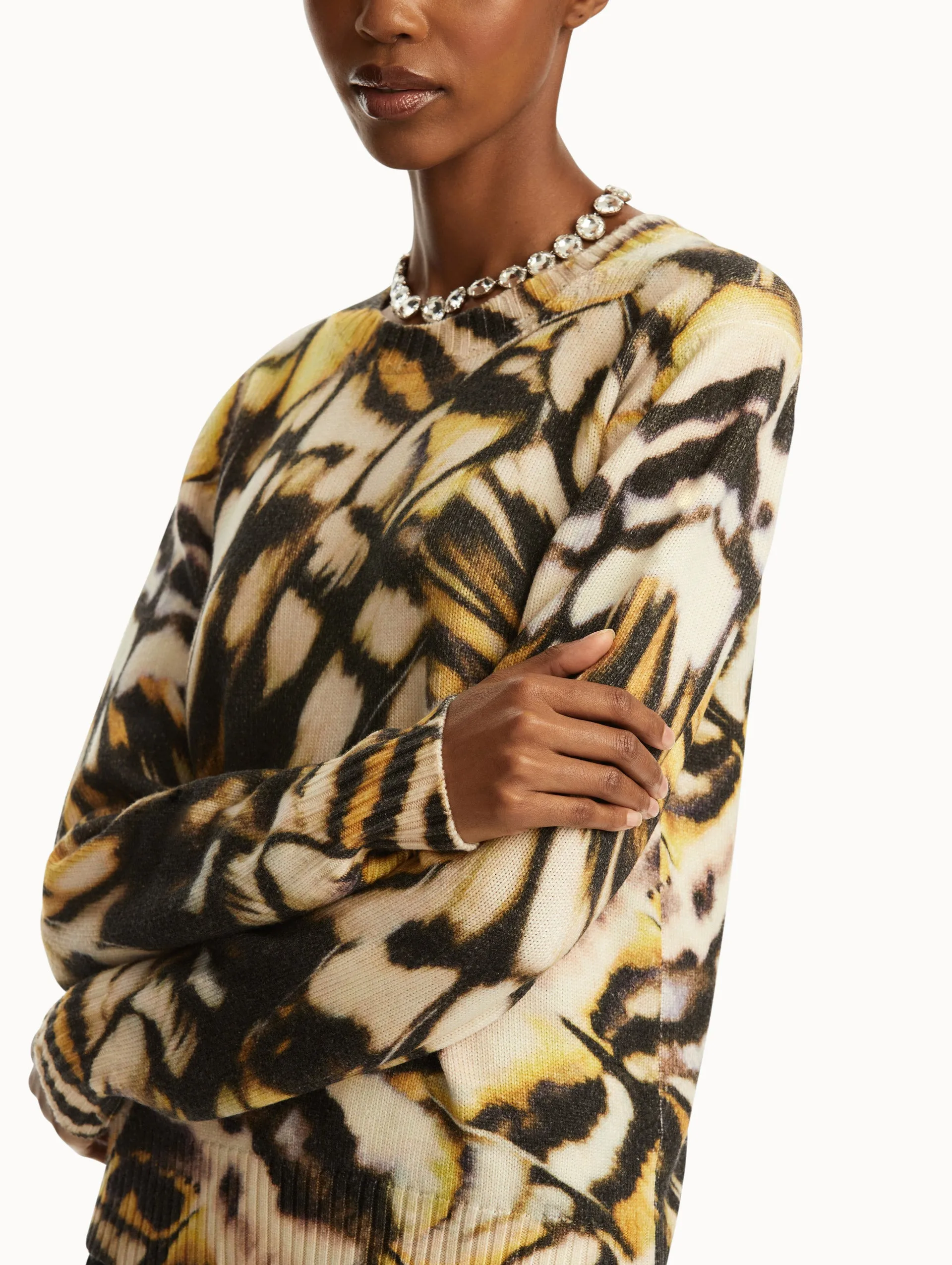 Abstract Butterfly Printed Pullover