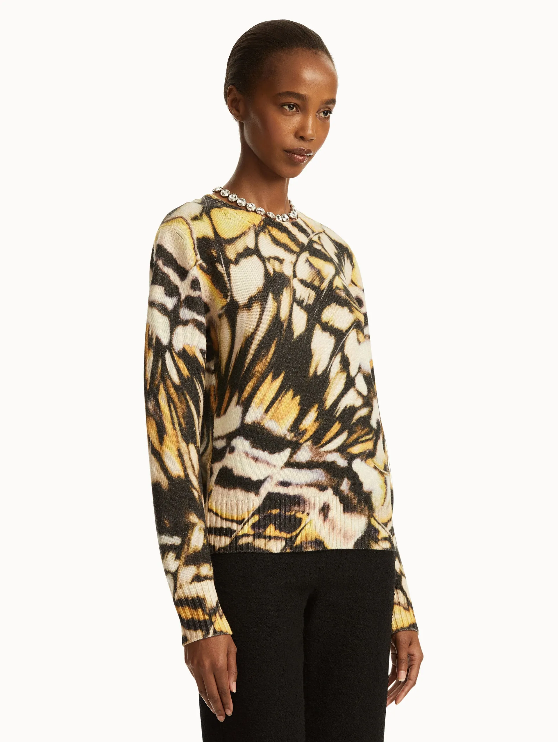 Abstract Butterfly Printed Pullover