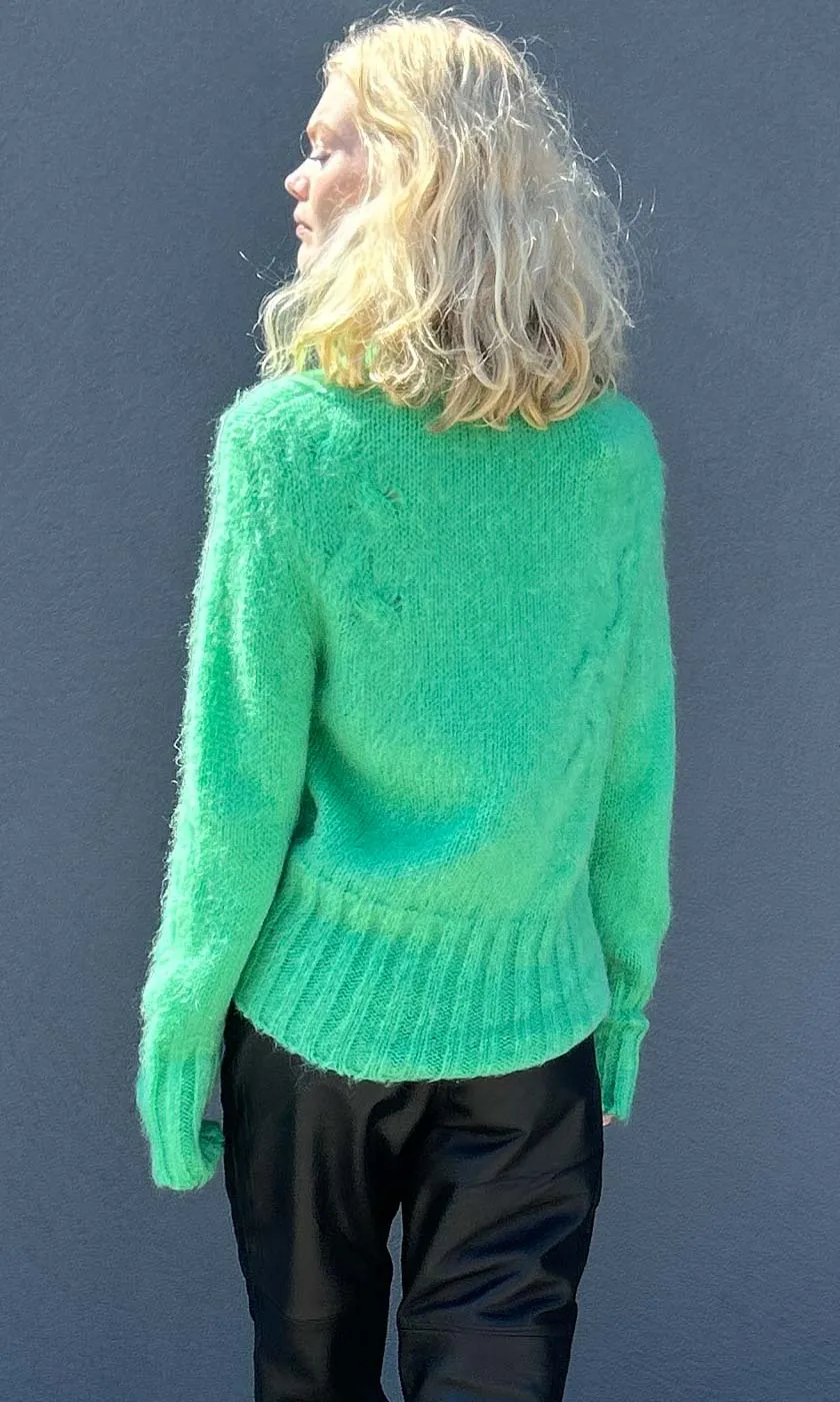 ALYSI Polo Neck Green Knit
