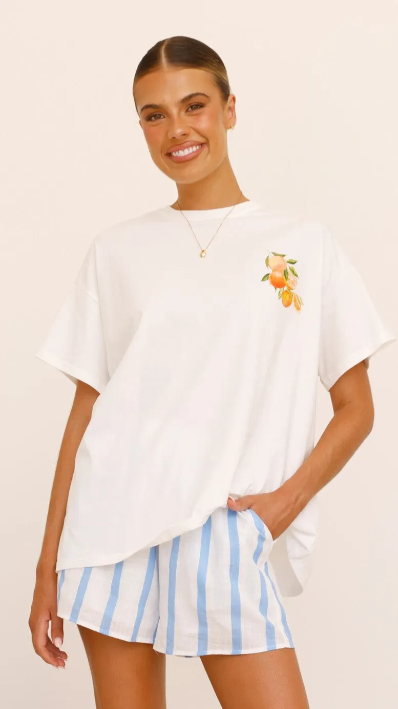 Aperol Shirt and Shorts Set - Blue/White