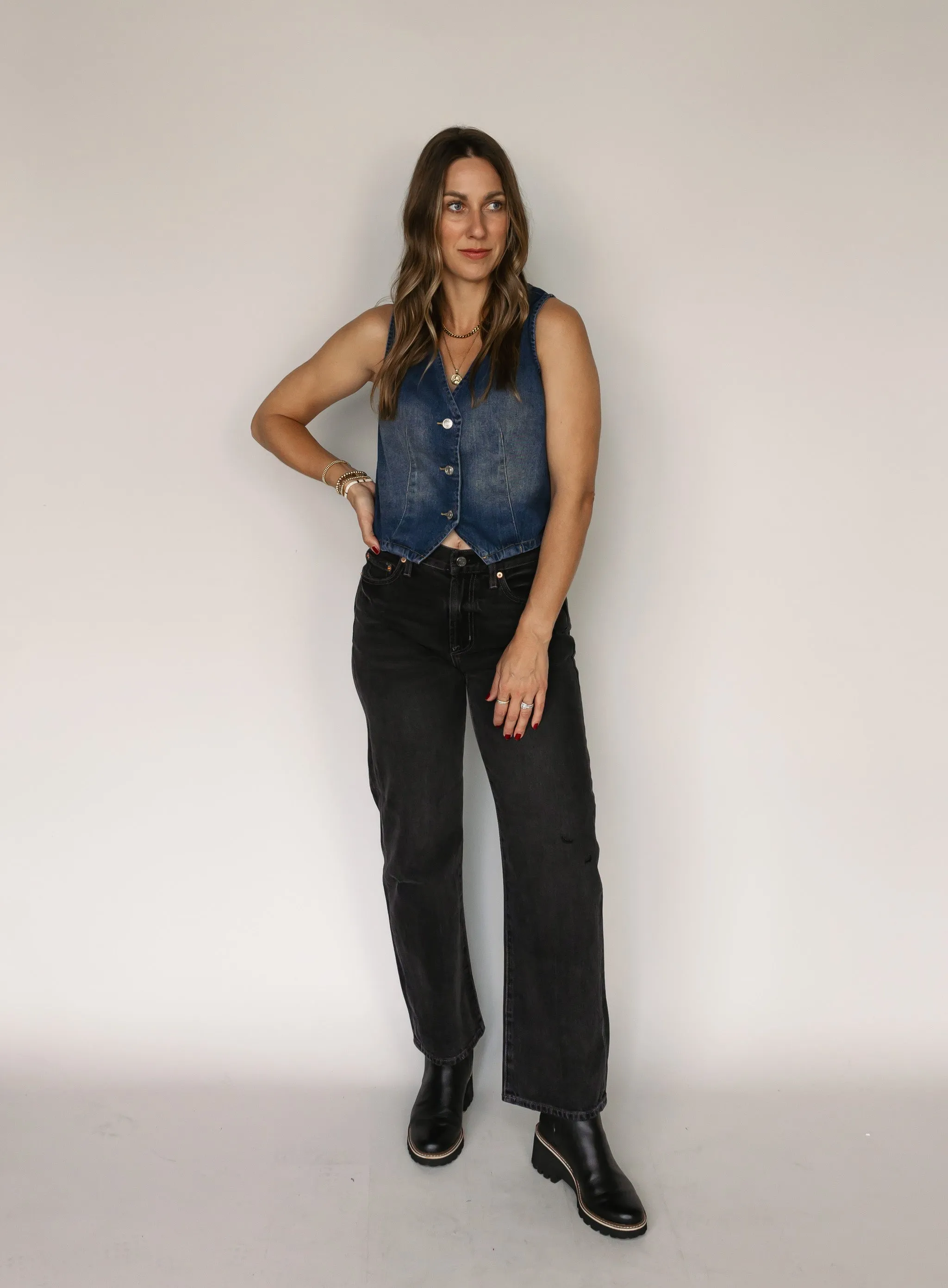 Audrina Denim Vest - Final Sale