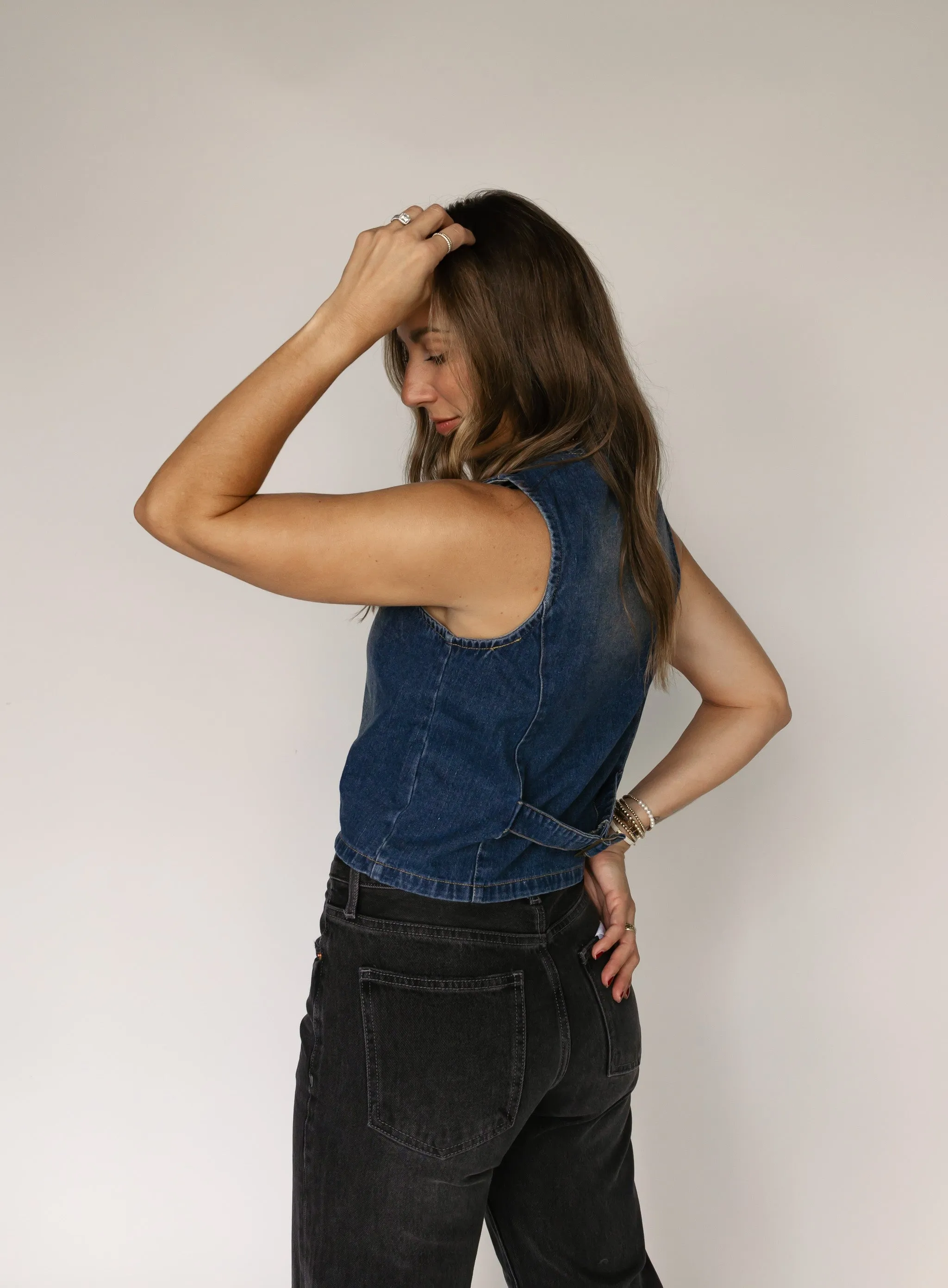 Audrina Denim Vest - Final Sale