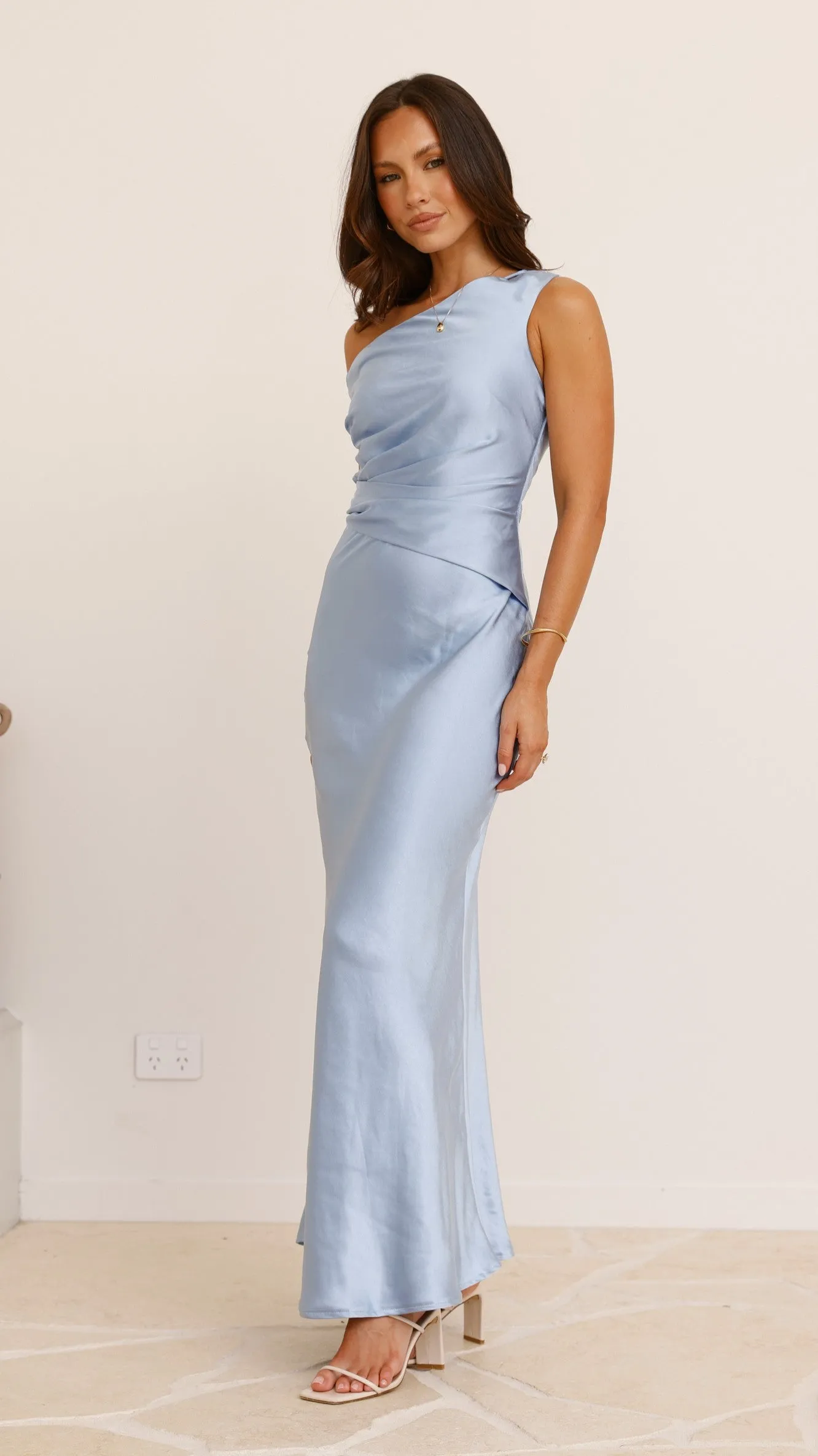 Auria Off Shoulder Maxi Dress - Blue