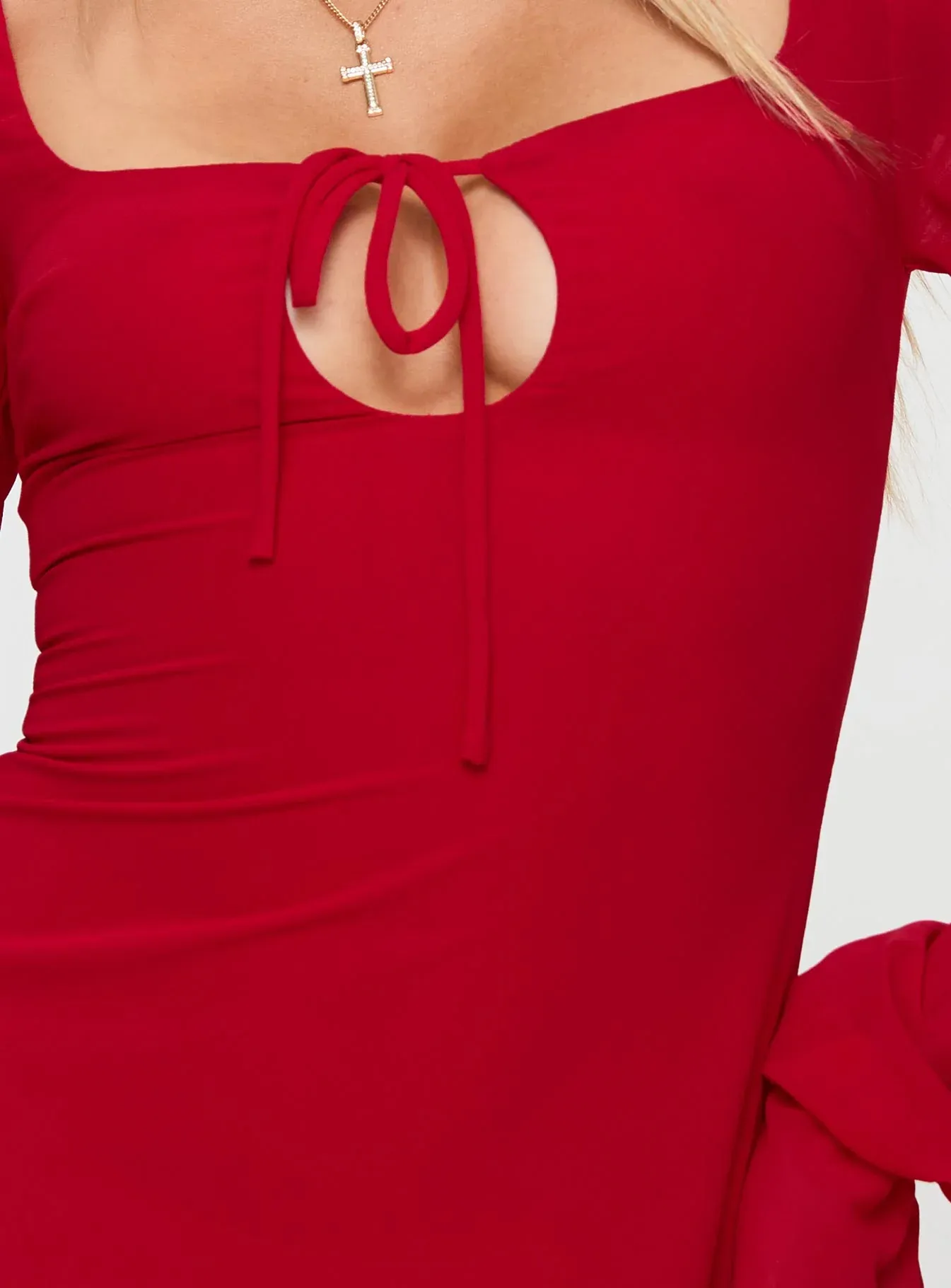 Bayford Long Sleeve Mini Dress Red