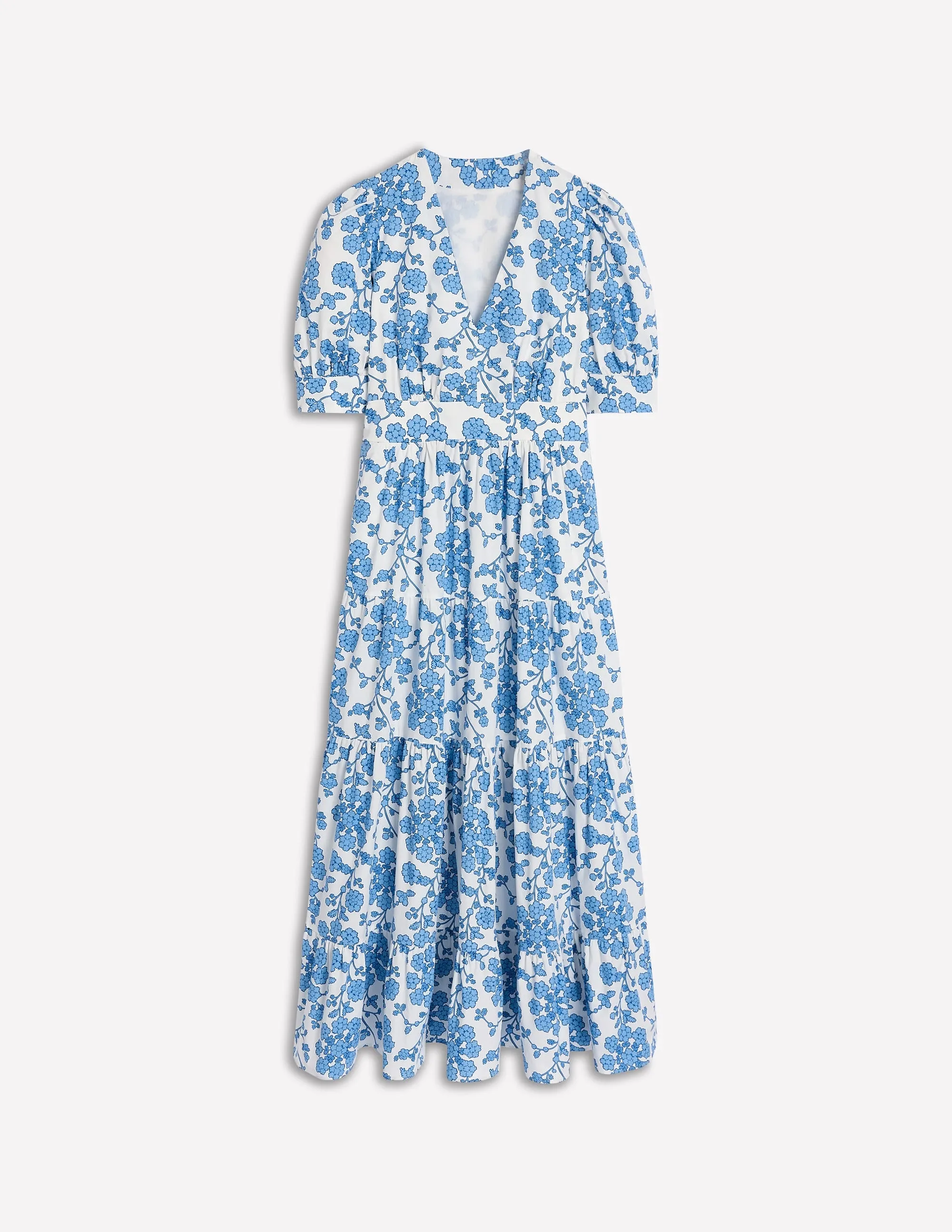 Bella Puff Sleeve Maxi Dress-Ivory. Trailing Yarrow