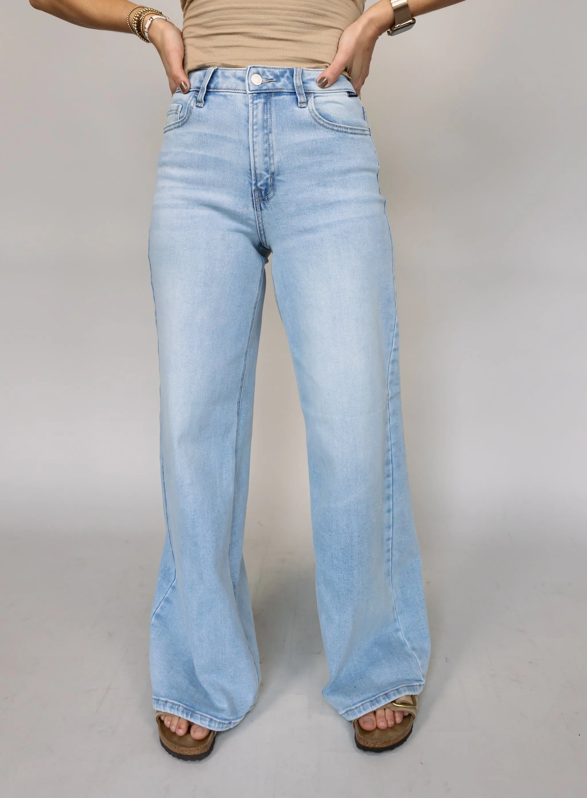 Bishop Wide Leg Light Wash Denim - Final Sale