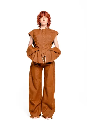 BROWN BOYFRIEND TROUSERS