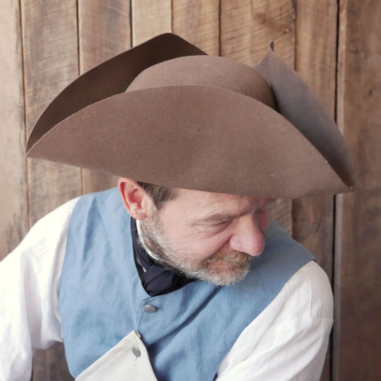 Brown Standard Wool Felt Civilian Tricorn