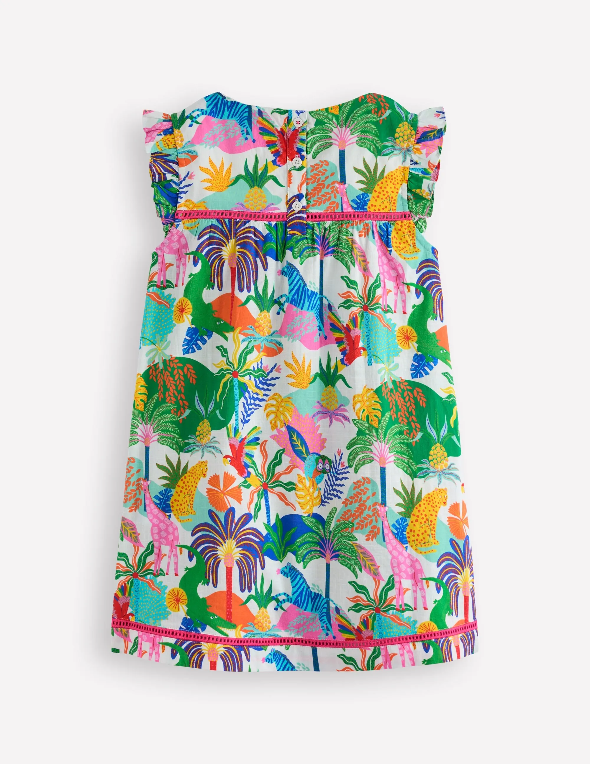 Celia Woven Holiday Dress-Soft Ivory Multi Jungle