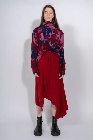 CLASSIC M'A MERINO SKIRT IN RED