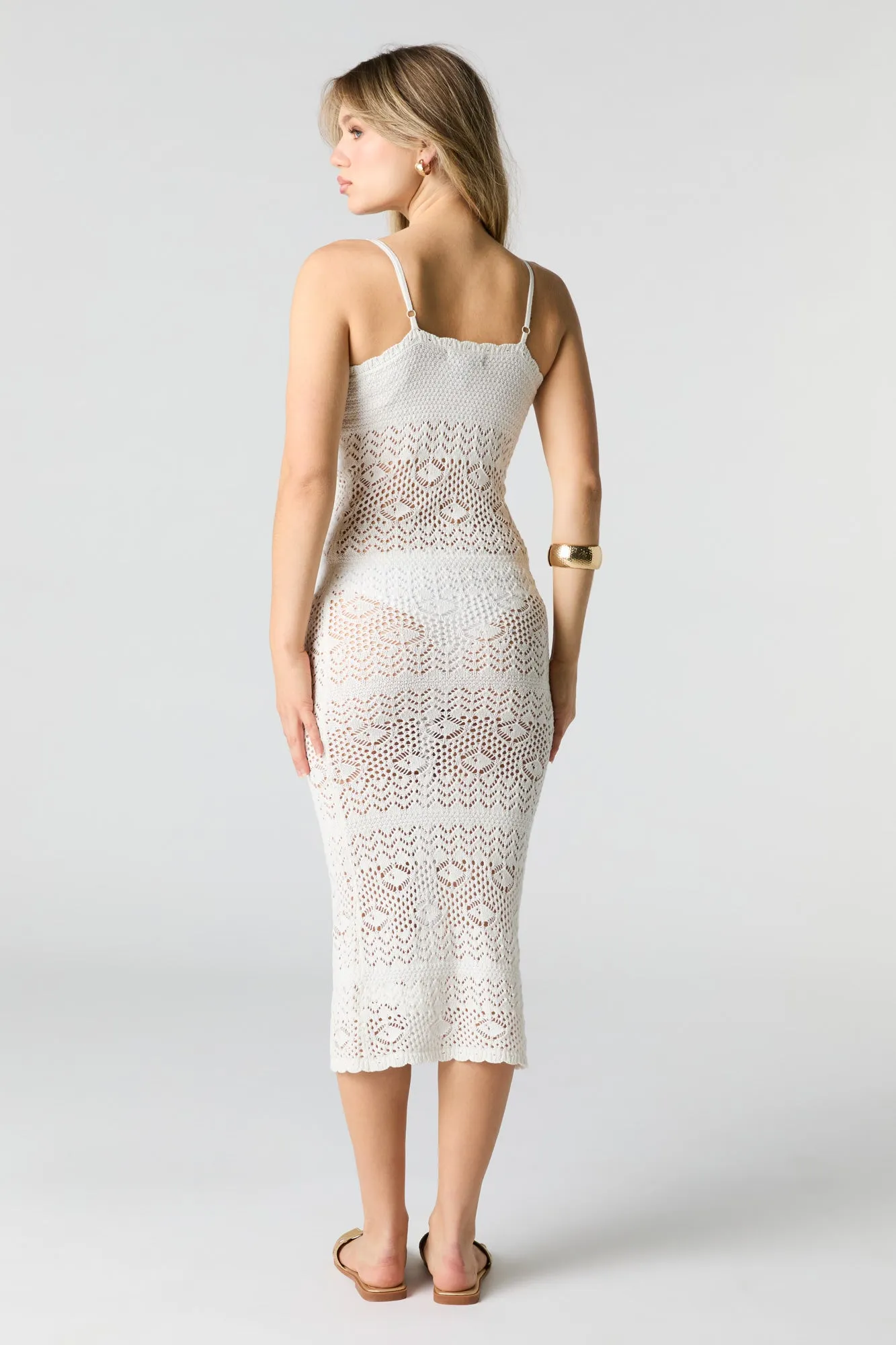 Crochet Knit Midi Dress