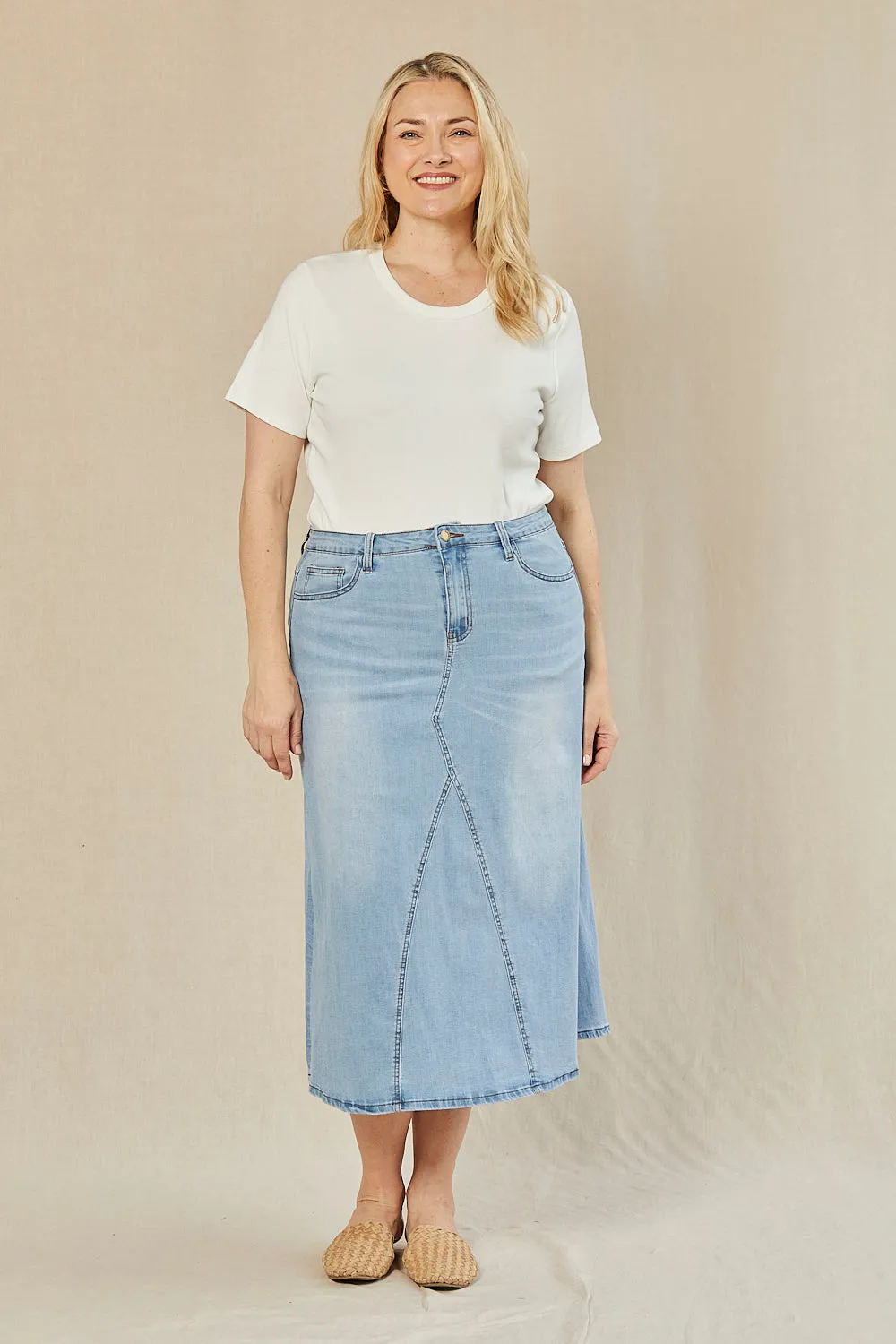 Denim Midi Skirt - COMBINED LISTING