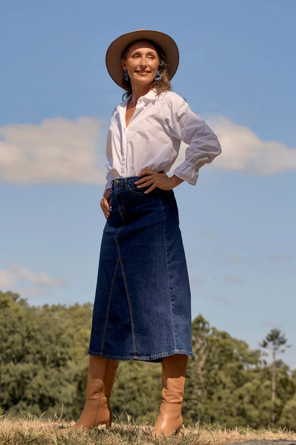 Denim Midi Skirt - COMBINED LISTING
