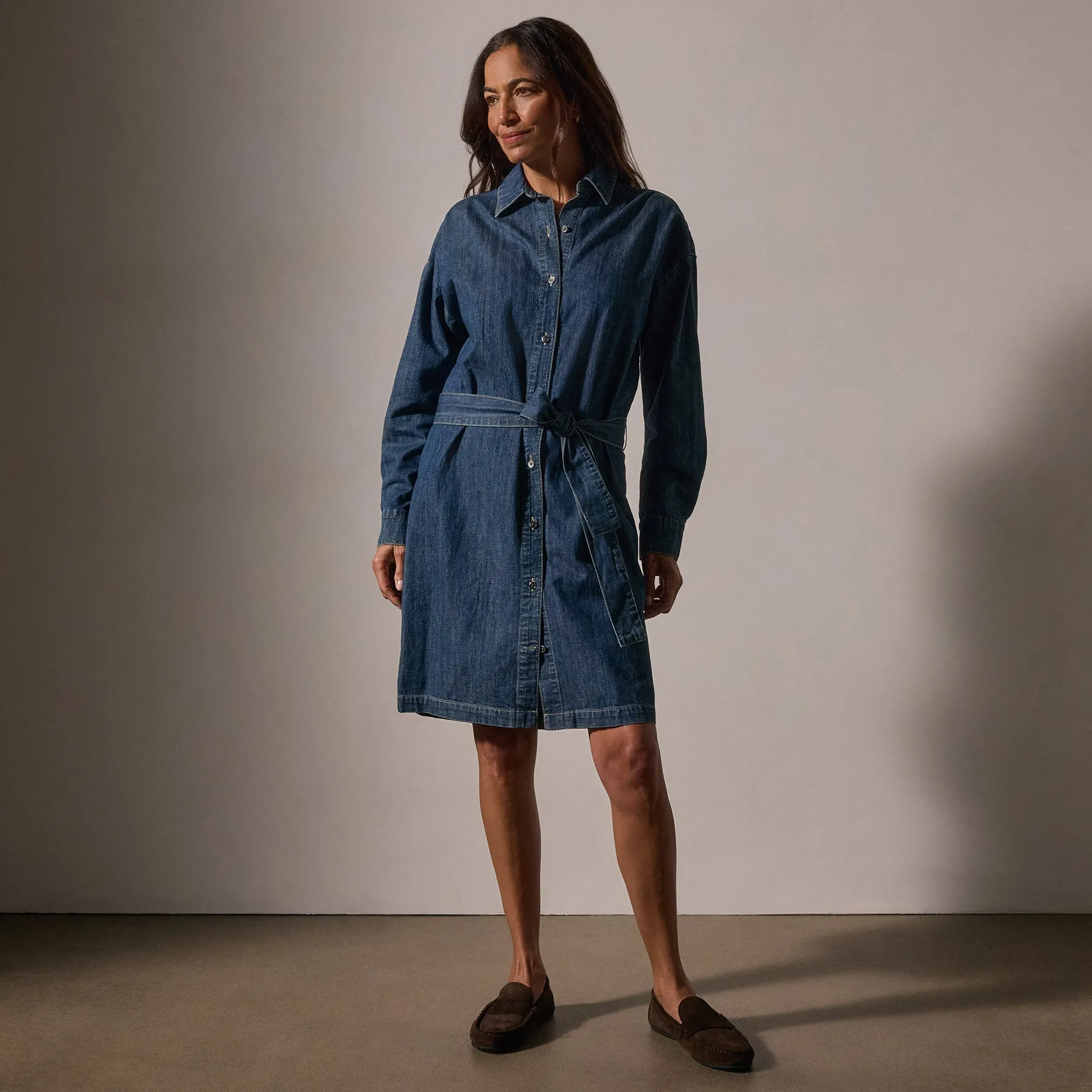 Denim Shirt Dress - Medium Wash