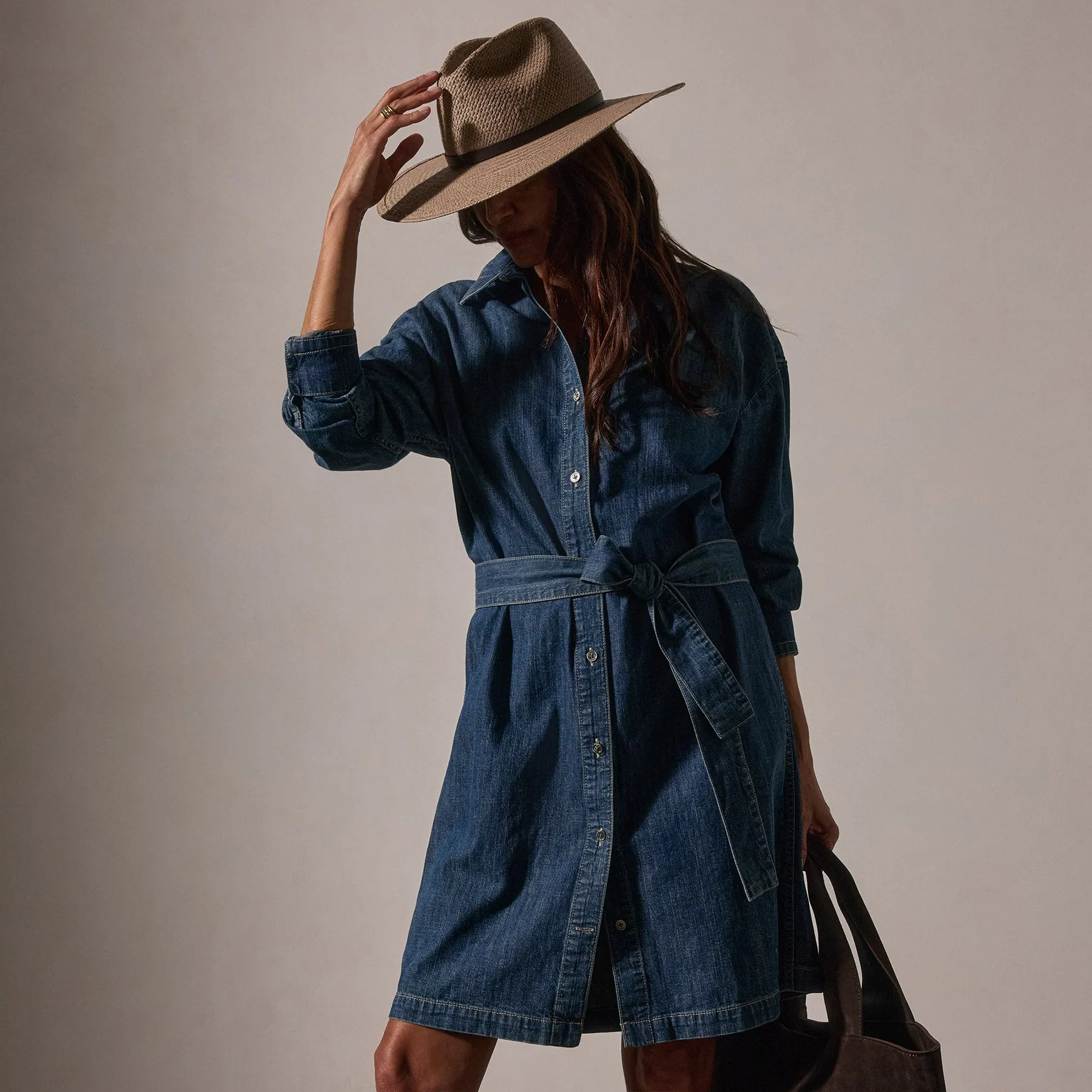 Denim Shirt Dress - Medium Wash