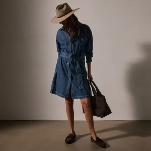 Denim Shirt Dress - Medium Wash