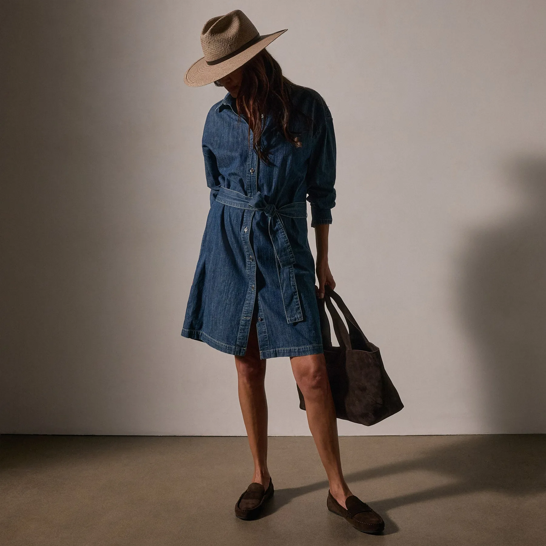Denim Shirt Dress - Medium Wash