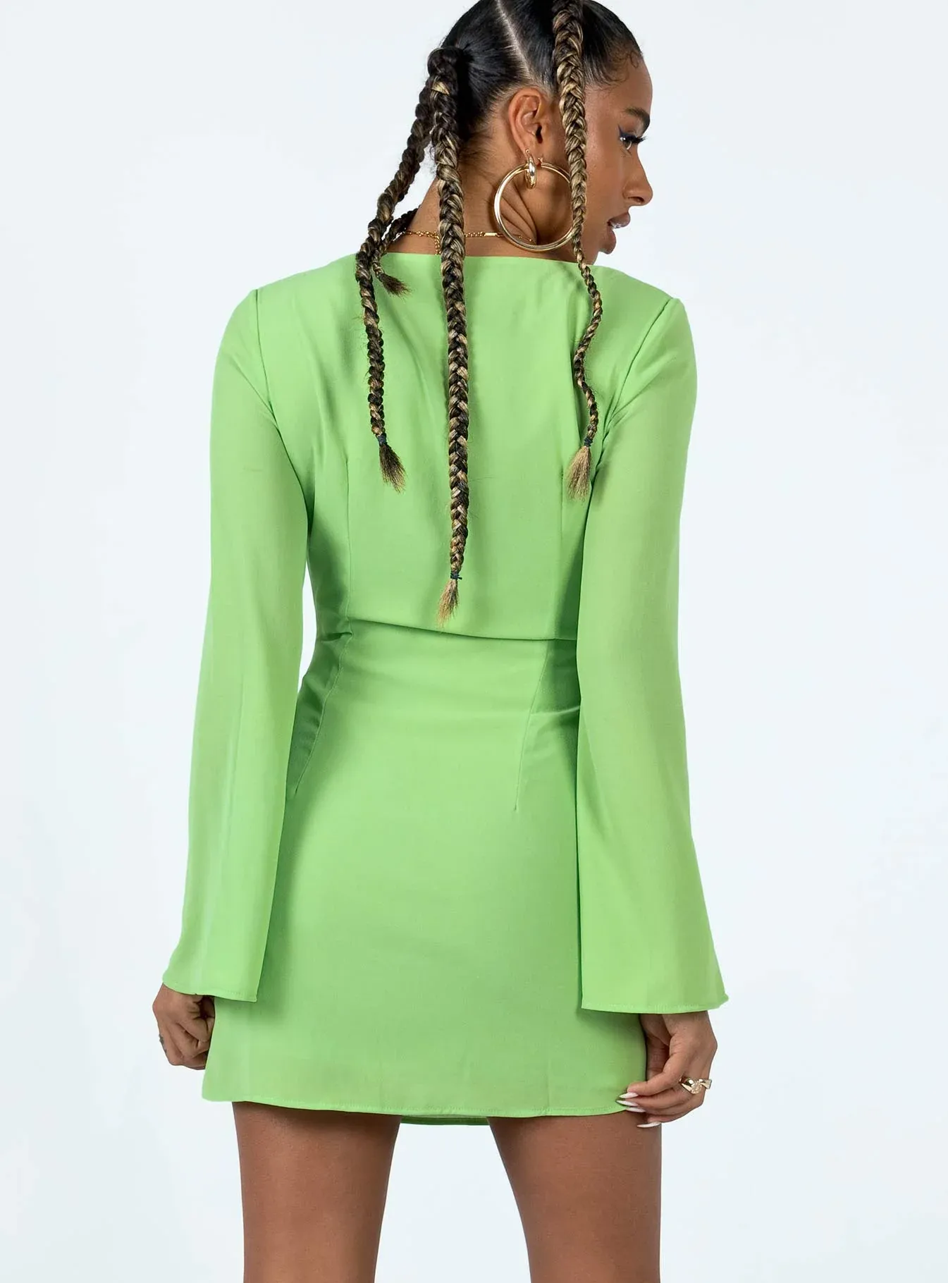 Denvers Long Sleeve Mini Dress Green
