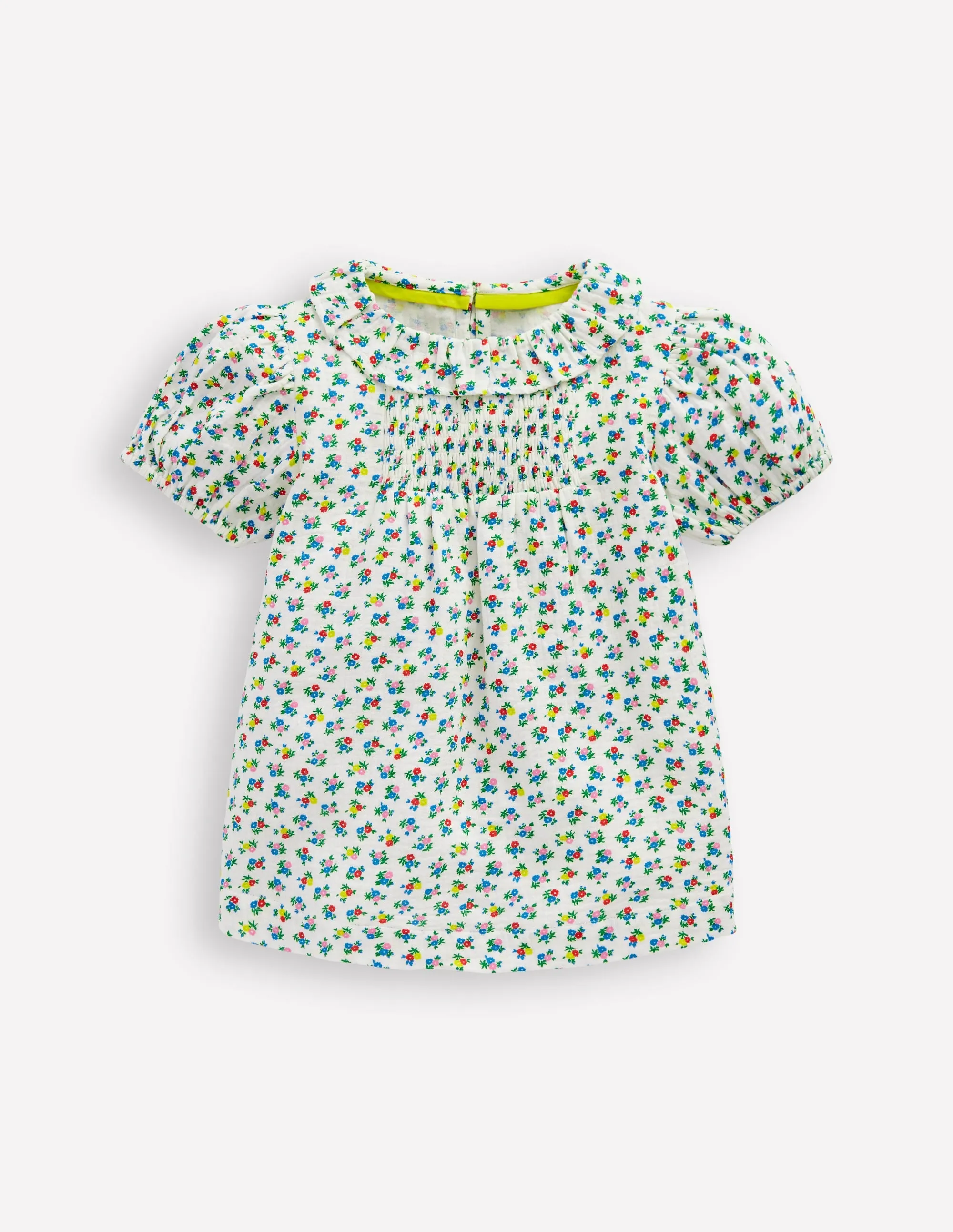 Double Cloth Printed Blouse-Soft Ivory Ditsy Floral