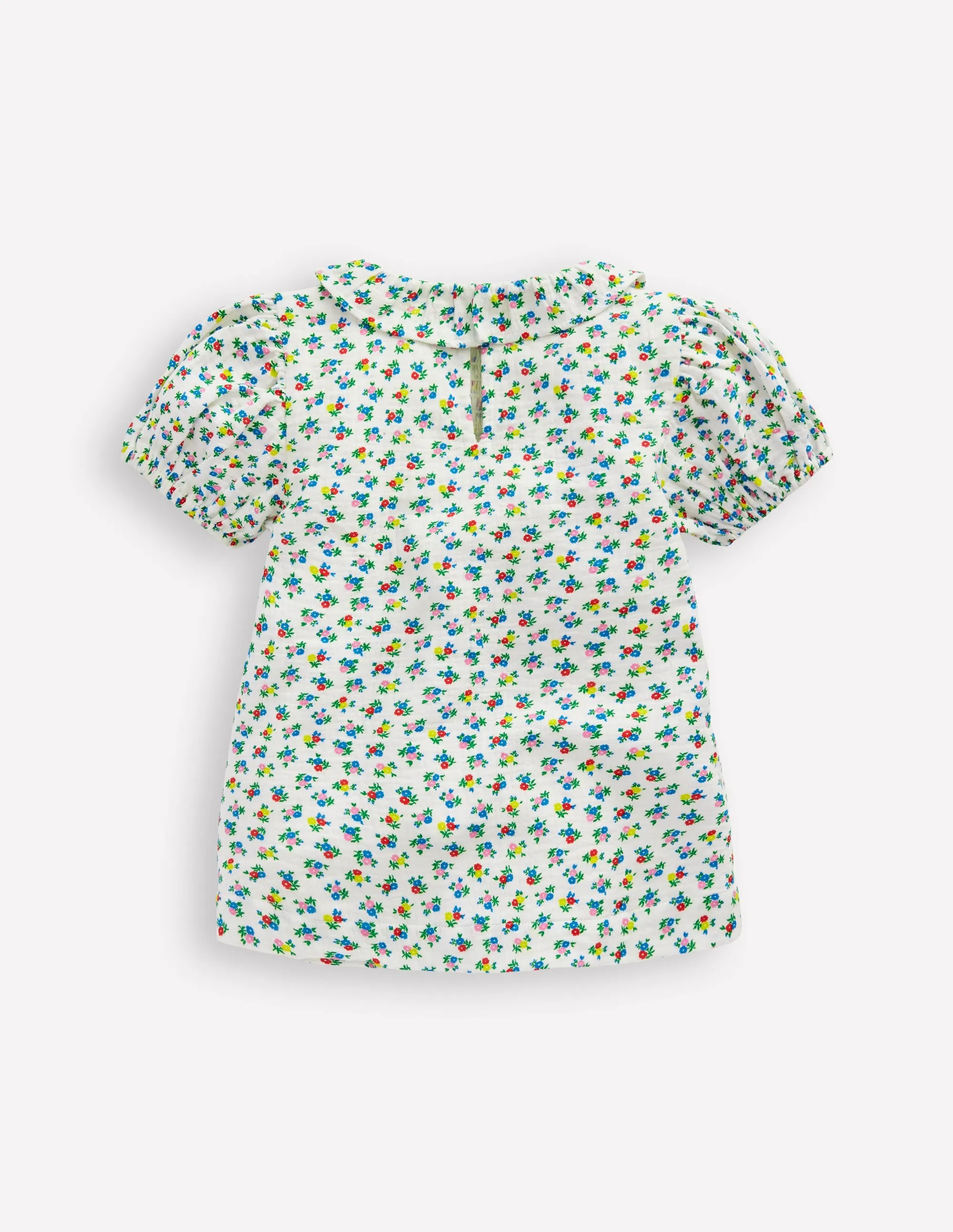 Double Cloth Printed Blouse-Soft Ivory Ditsy Floral