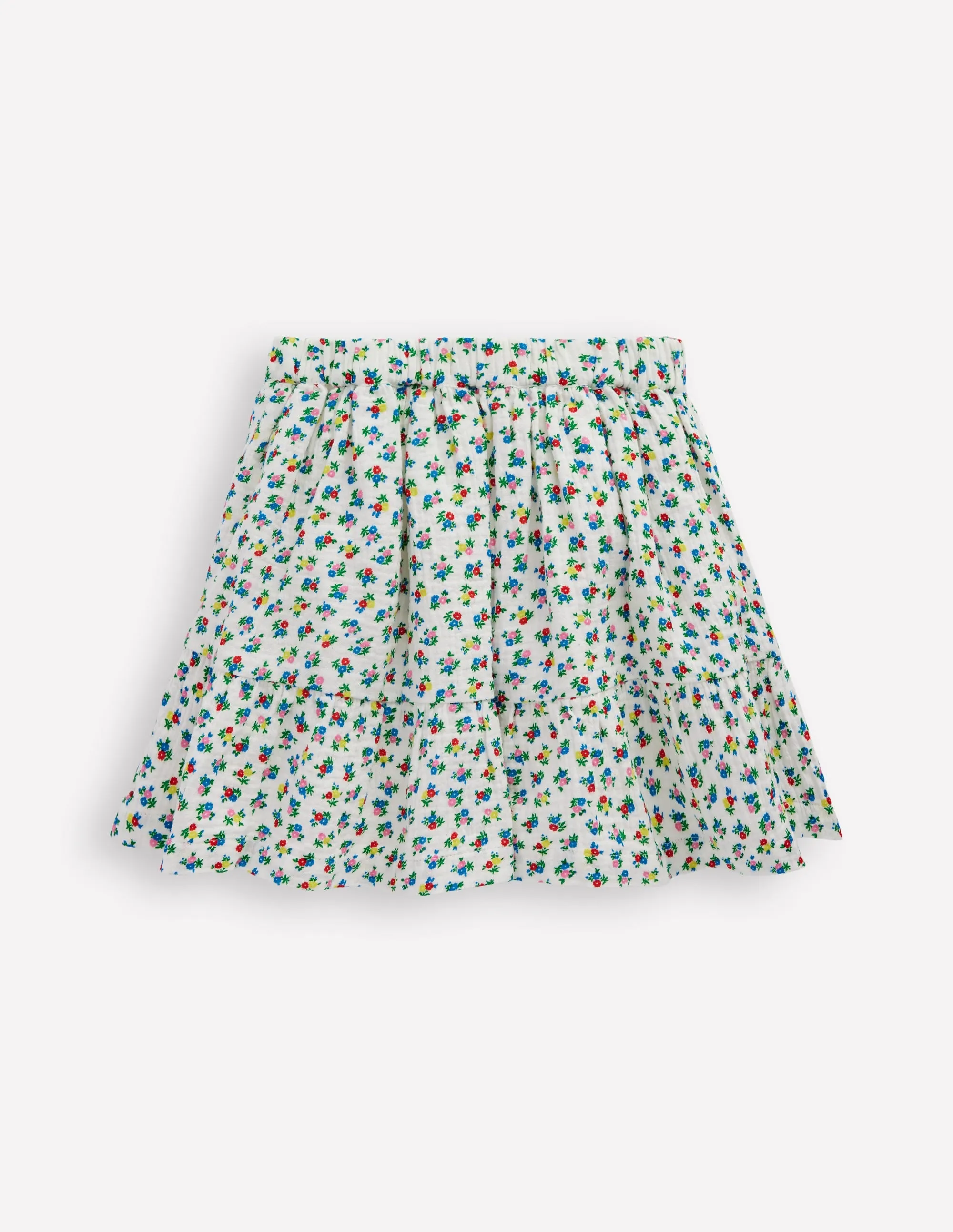 Double Cloth Printed Skirt-Soft Ivory Ditsy Floral