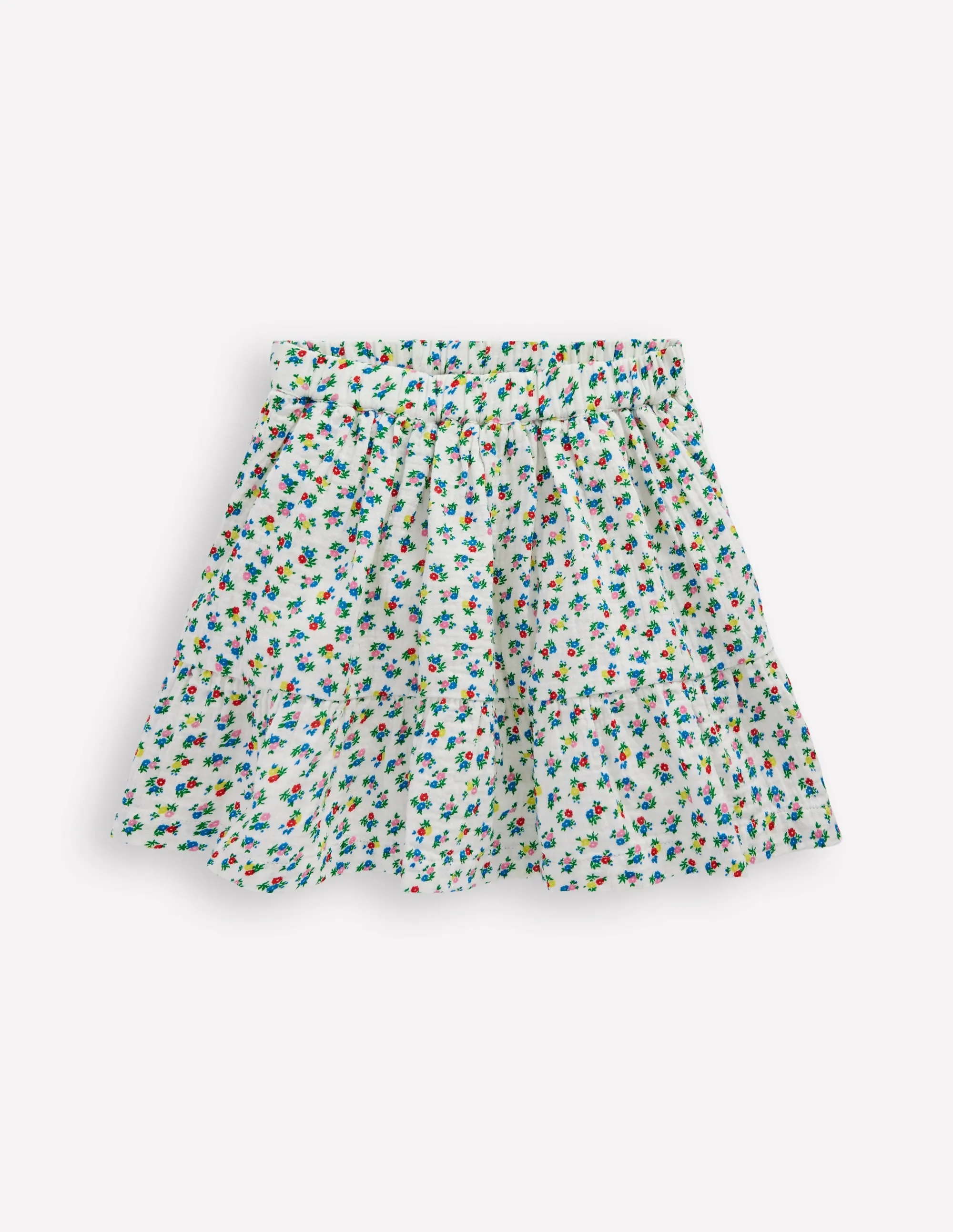 Double Cloth Printed Skirt-Soft Ivory Ditsy Floral