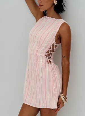 Earlie Mini Dress Pink Stripe