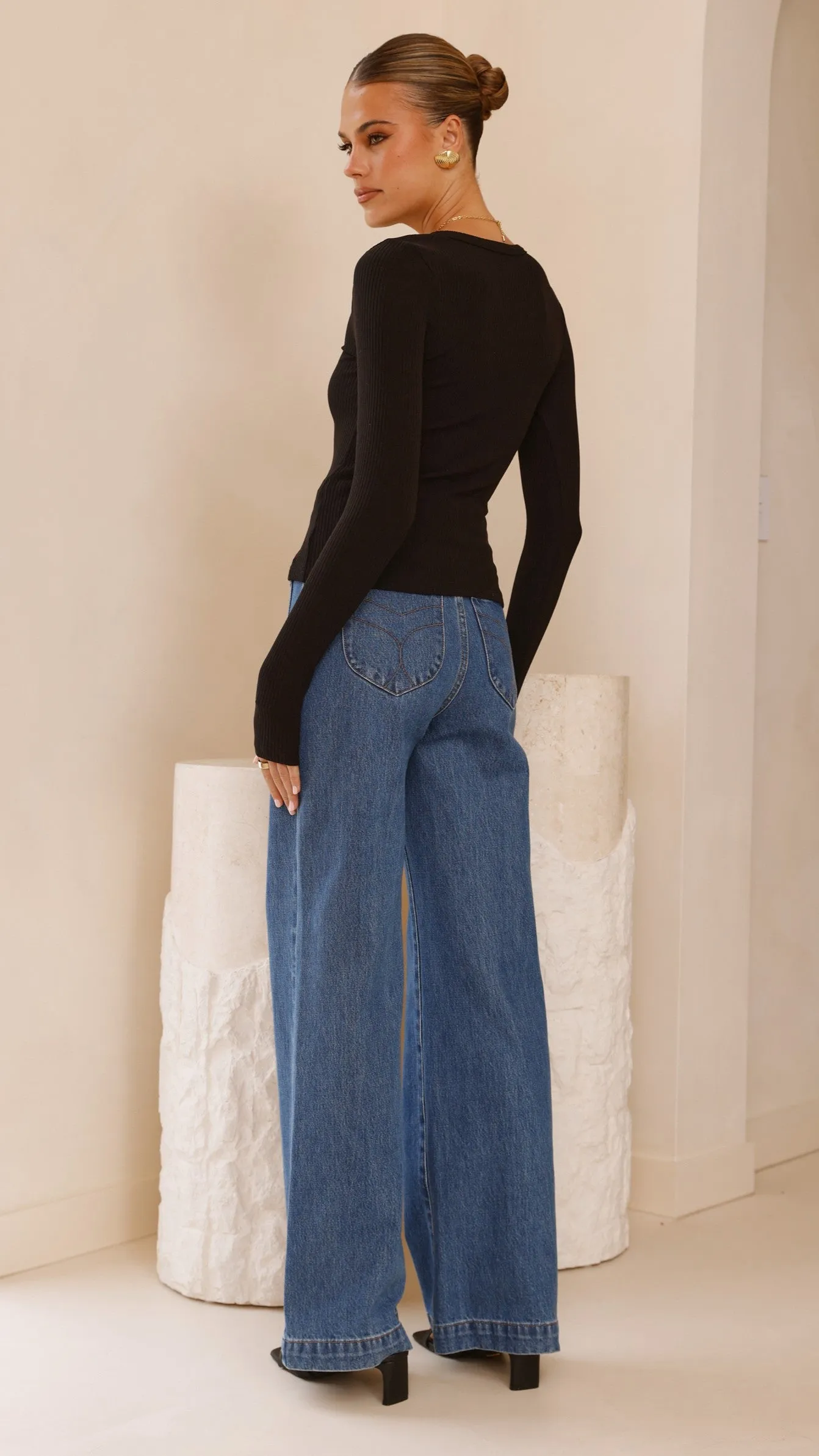 Ellie Long Sleeve Top - Black