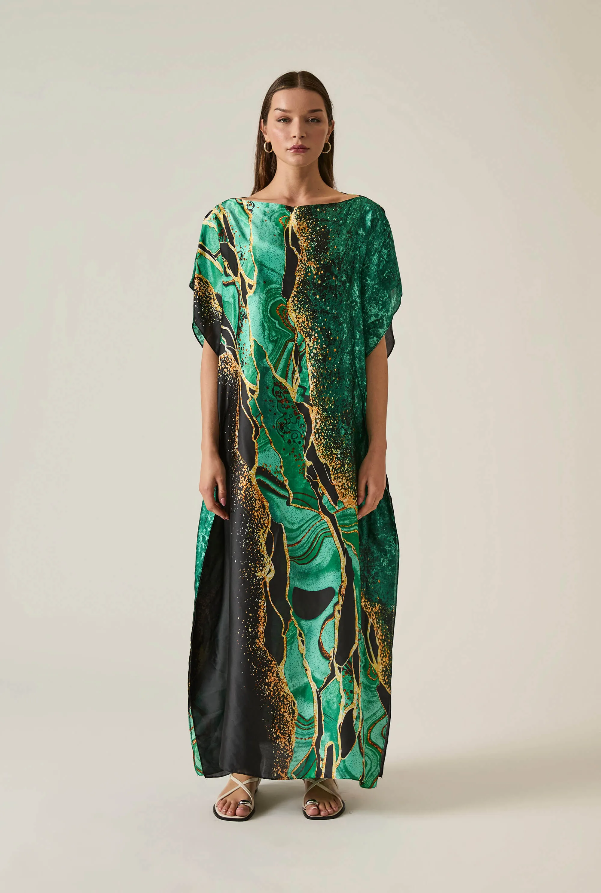 Emerald Marbled Maxi Kaftan