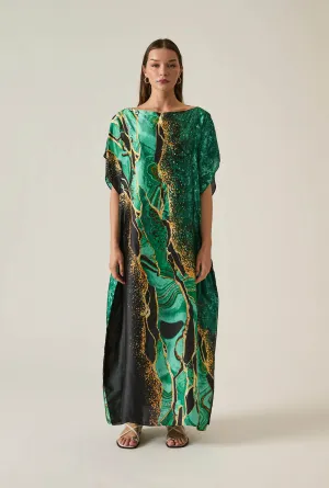 Emerald Marbled Maxi Kaftan