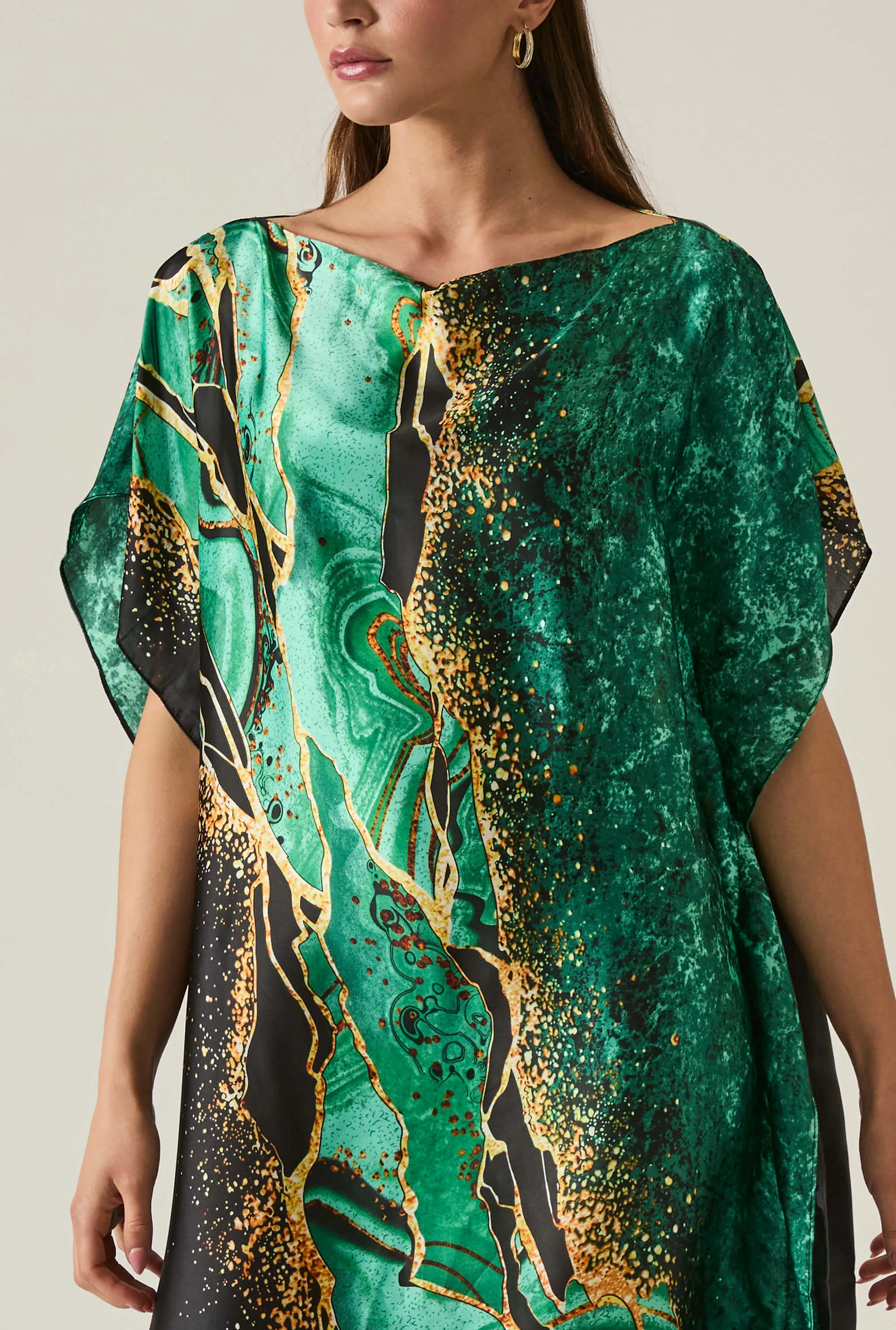 Emerald Marbled Maxi Kaftan
