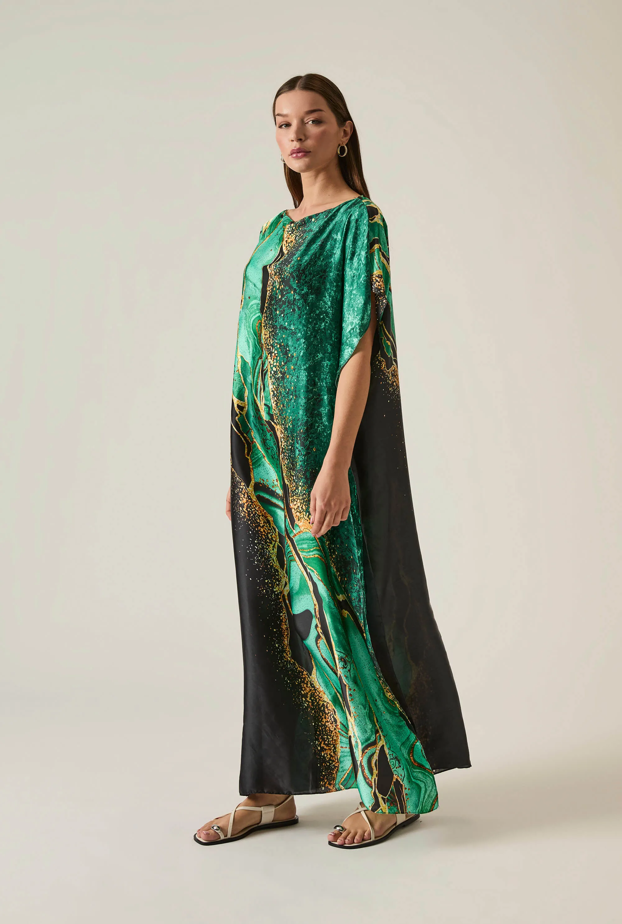 Emerald Marbled Maxi Kaftan