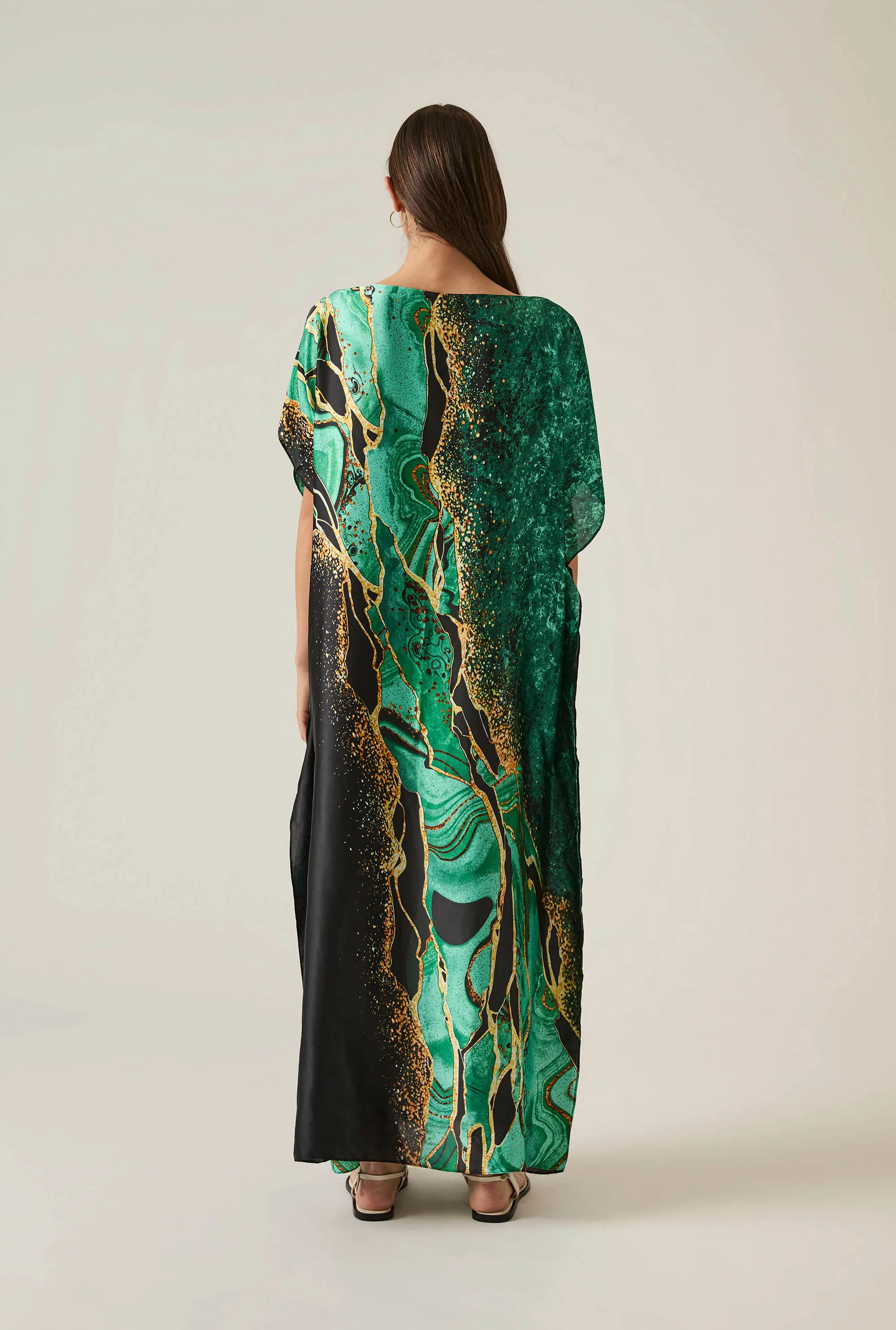Emerald Marbled Maxi Kaftan