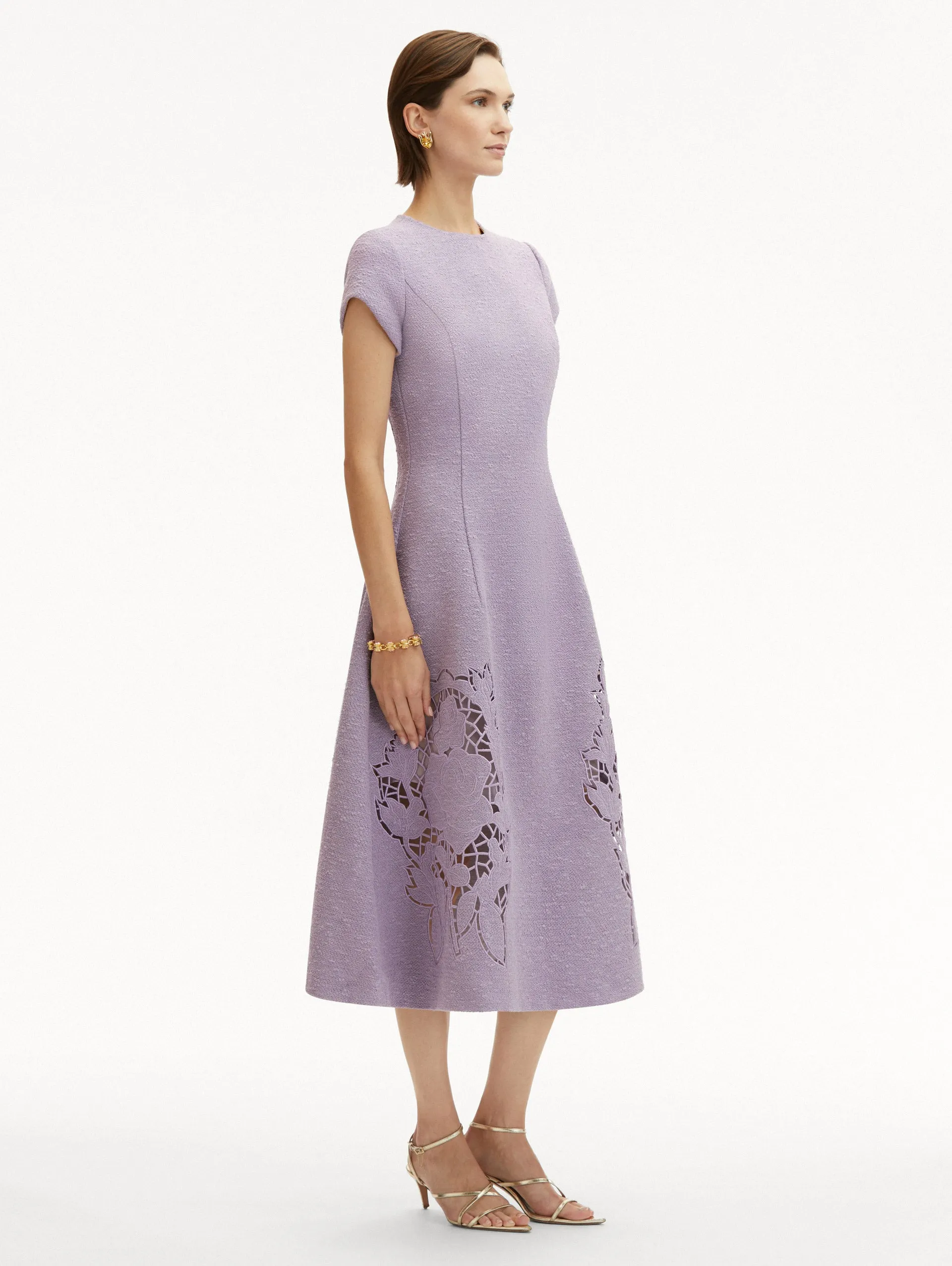 English Rose Cutout Tweed Dress