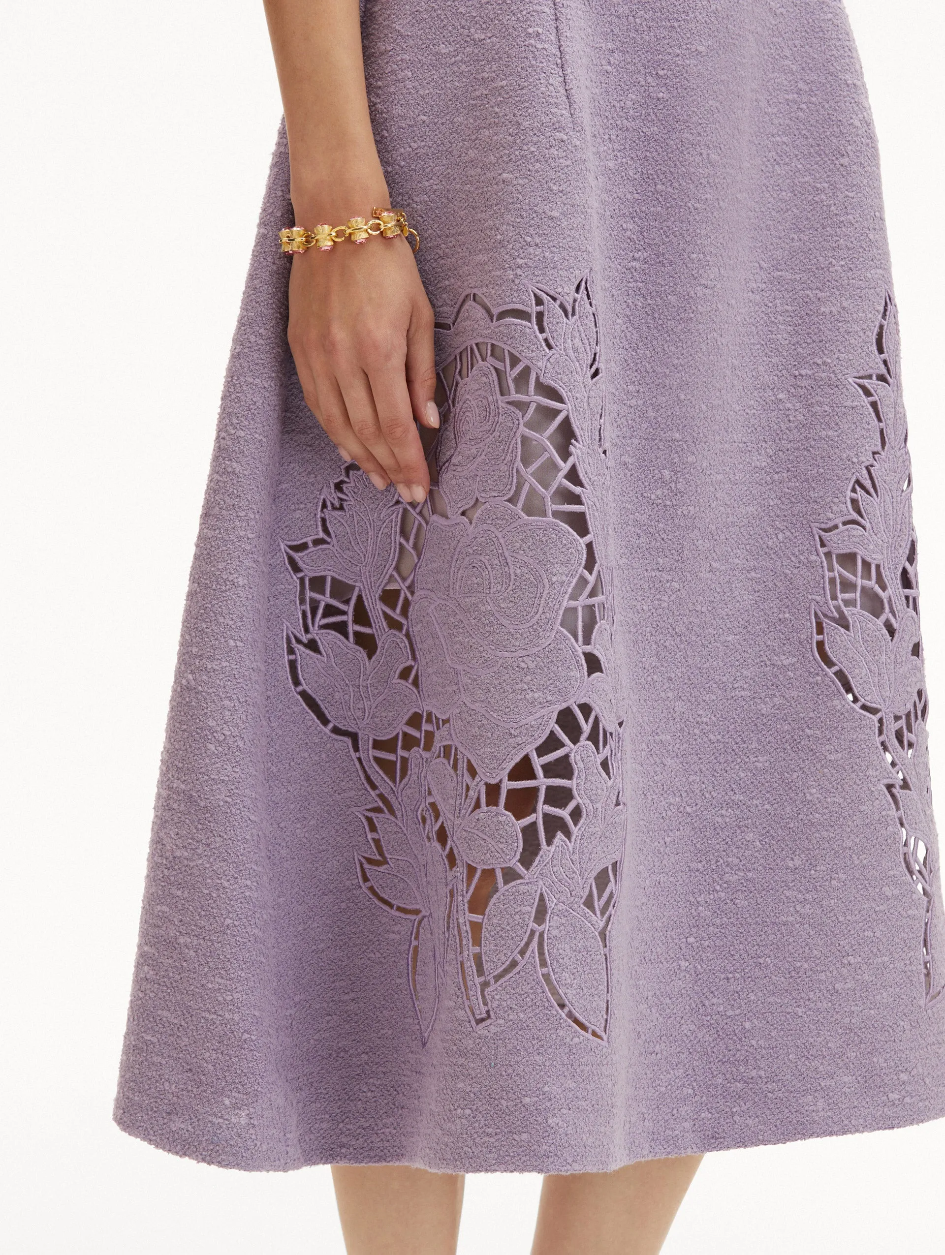 English Rose Cutout Tweed Dress