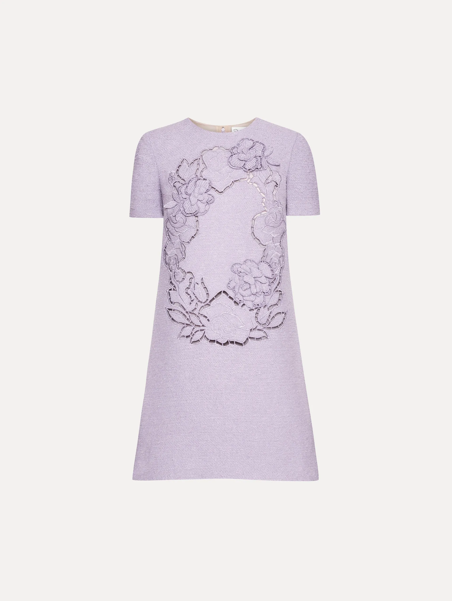 English Rose Cutout Tweed Shift Dress