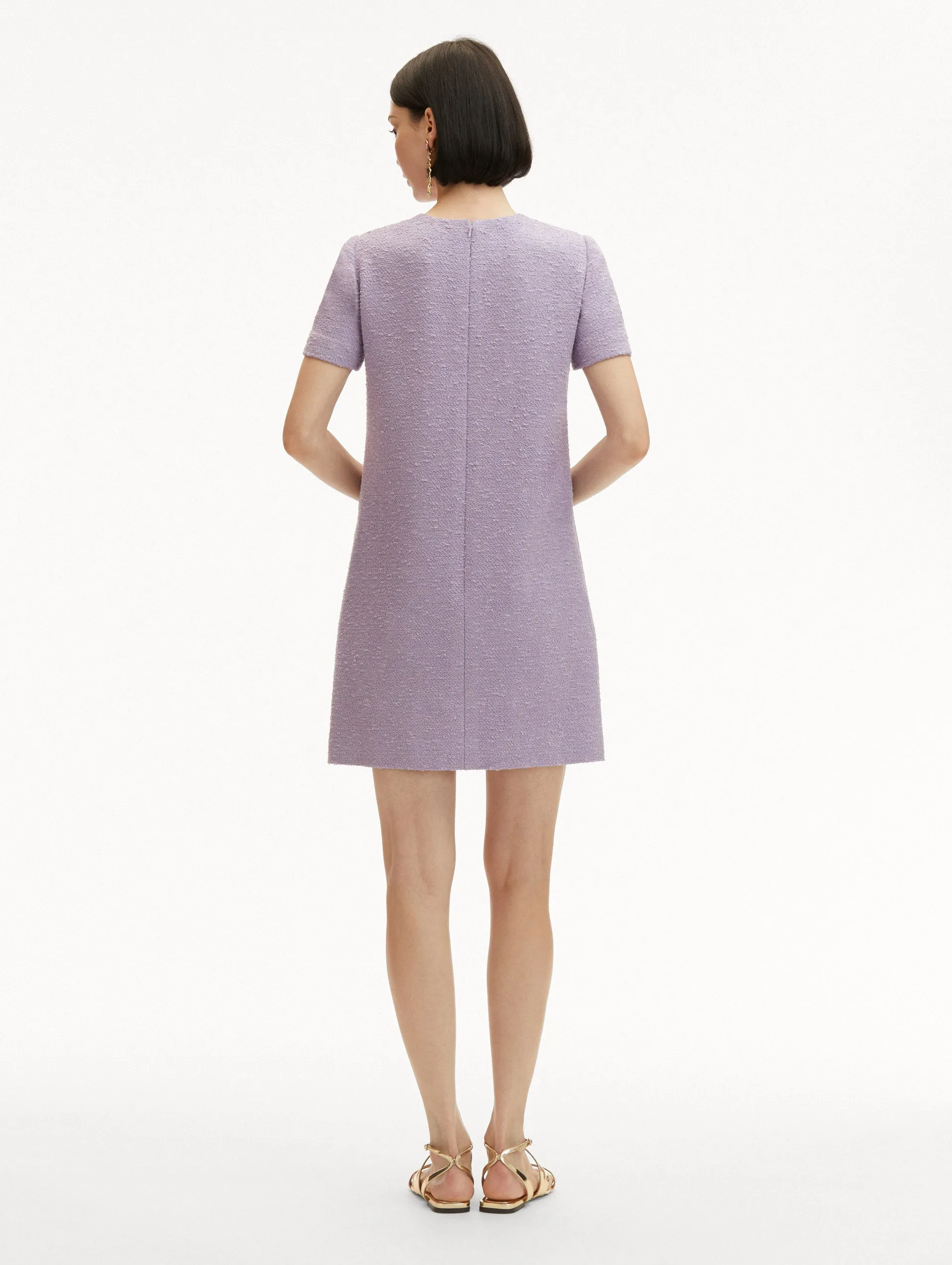English Rose Cutout Tweed Shift Dress