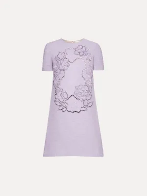 English Rose Cutout Tweed Shift Dress