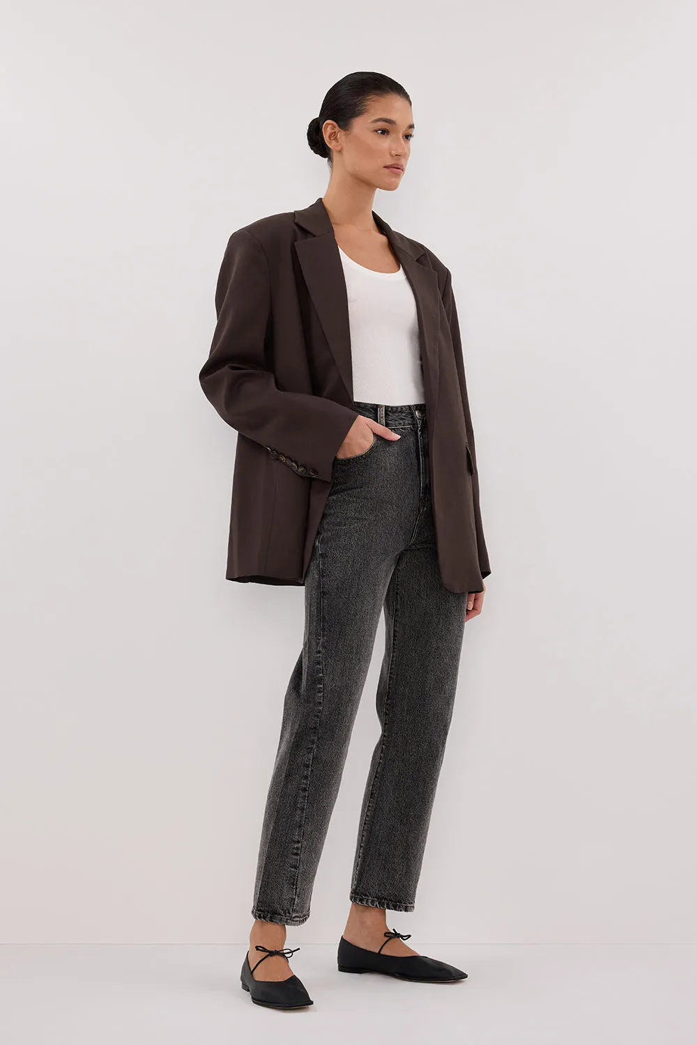 FINN WASHED BLACK TWISTED SEAM JEAN