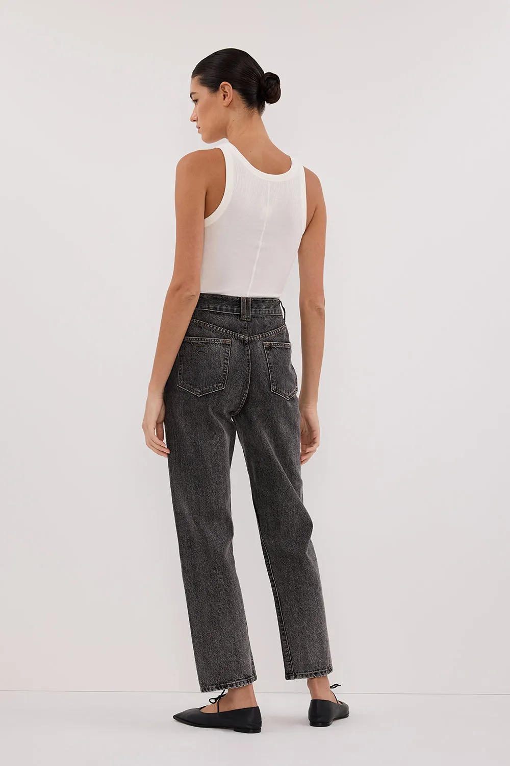 FINN WASHED BLACK TWISTED SEAM JEAN
